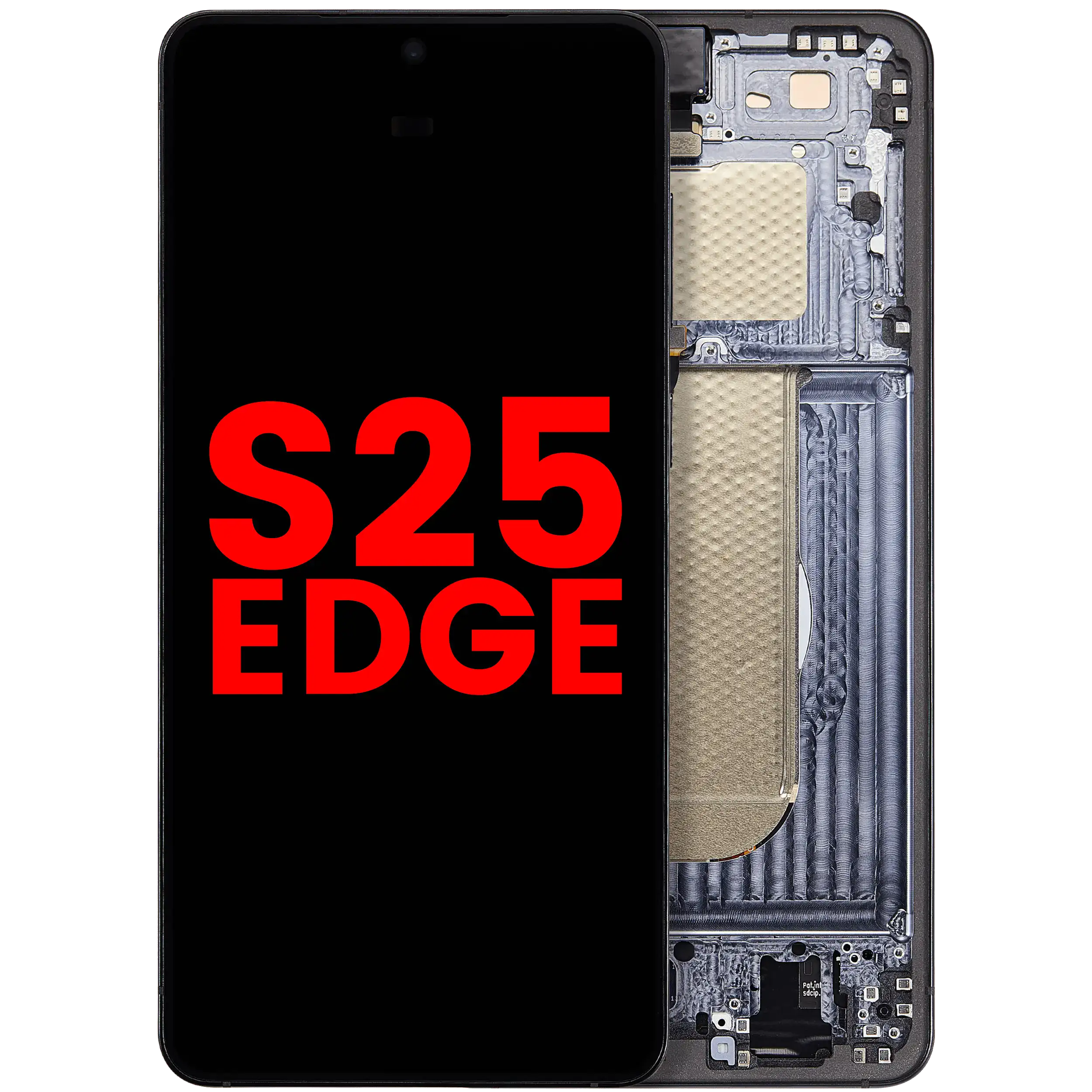 OLED-Display mit Rahmen für Samsung S25 Edge Aftermarket Plus Titanium Jetblack