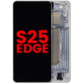 OLED-Display mit Rahmen für Samsung Galaxy S25 Edge - Titanium Silber (Aftermark