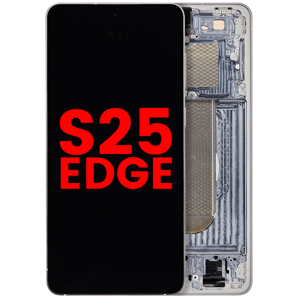 OLED Display with Frame for Samsung Galaxy S25 Edge (US & International Version) (Aftermarket Plus) (Titanium Silver)
