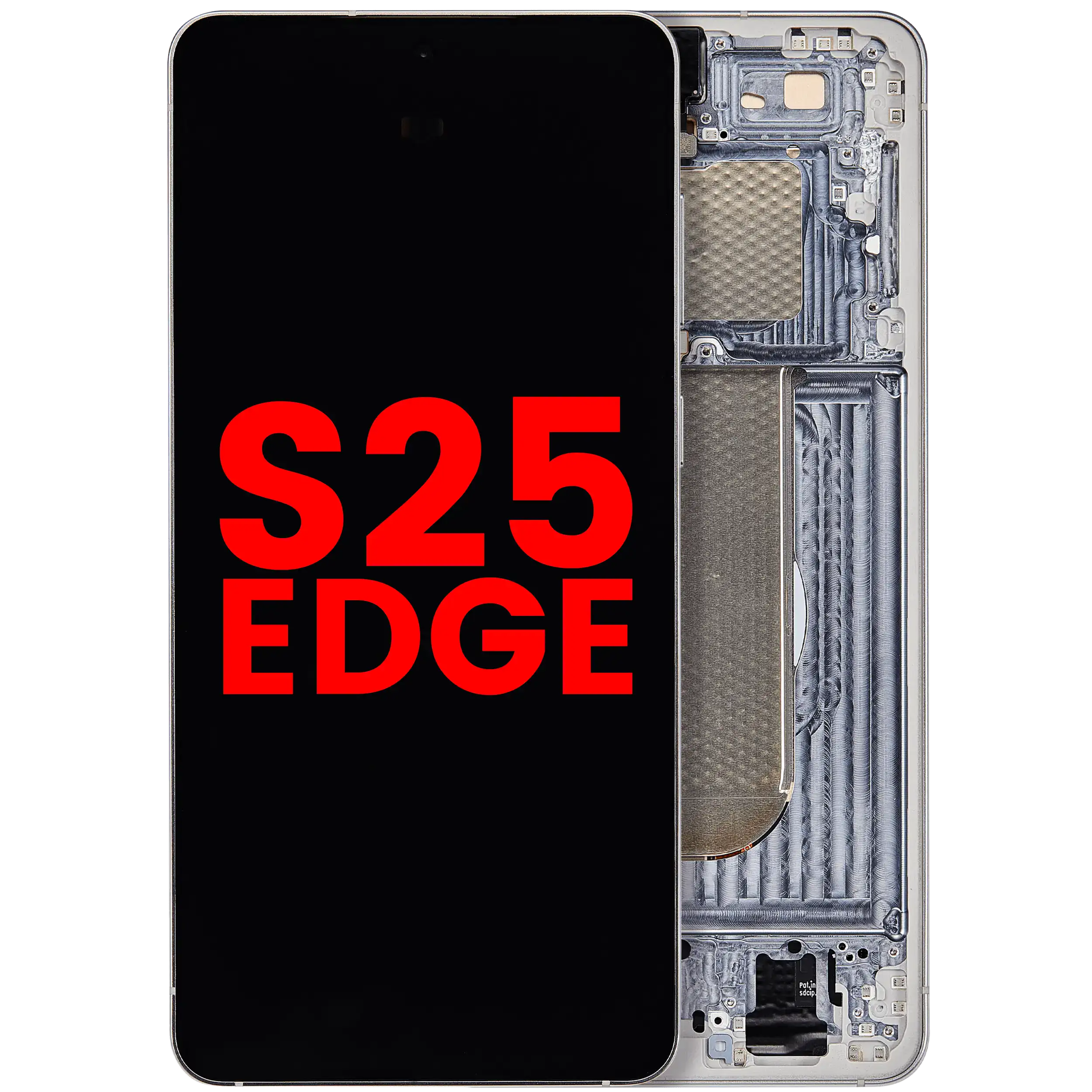 OLED Display with Frame for Samsung Galaxy S25 Edge (US & International Version) (Aftermarket Plus) (Titanium Silver)