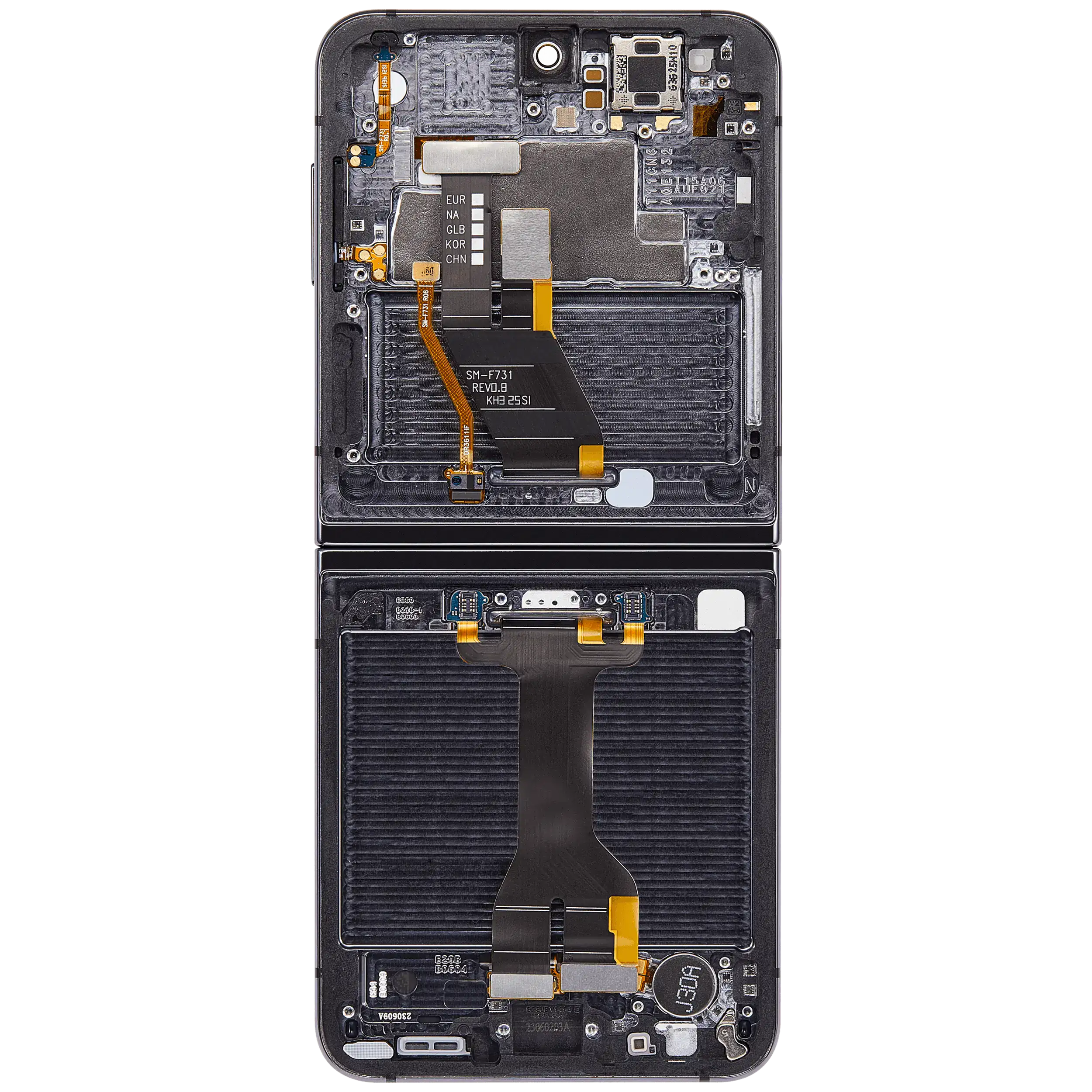 Inner OLED-Display mit Rahmen Compatible für Samsung Galaxy Z Flip 5 5G (F731) (US & International) (Refurbished) (Phantom Black)