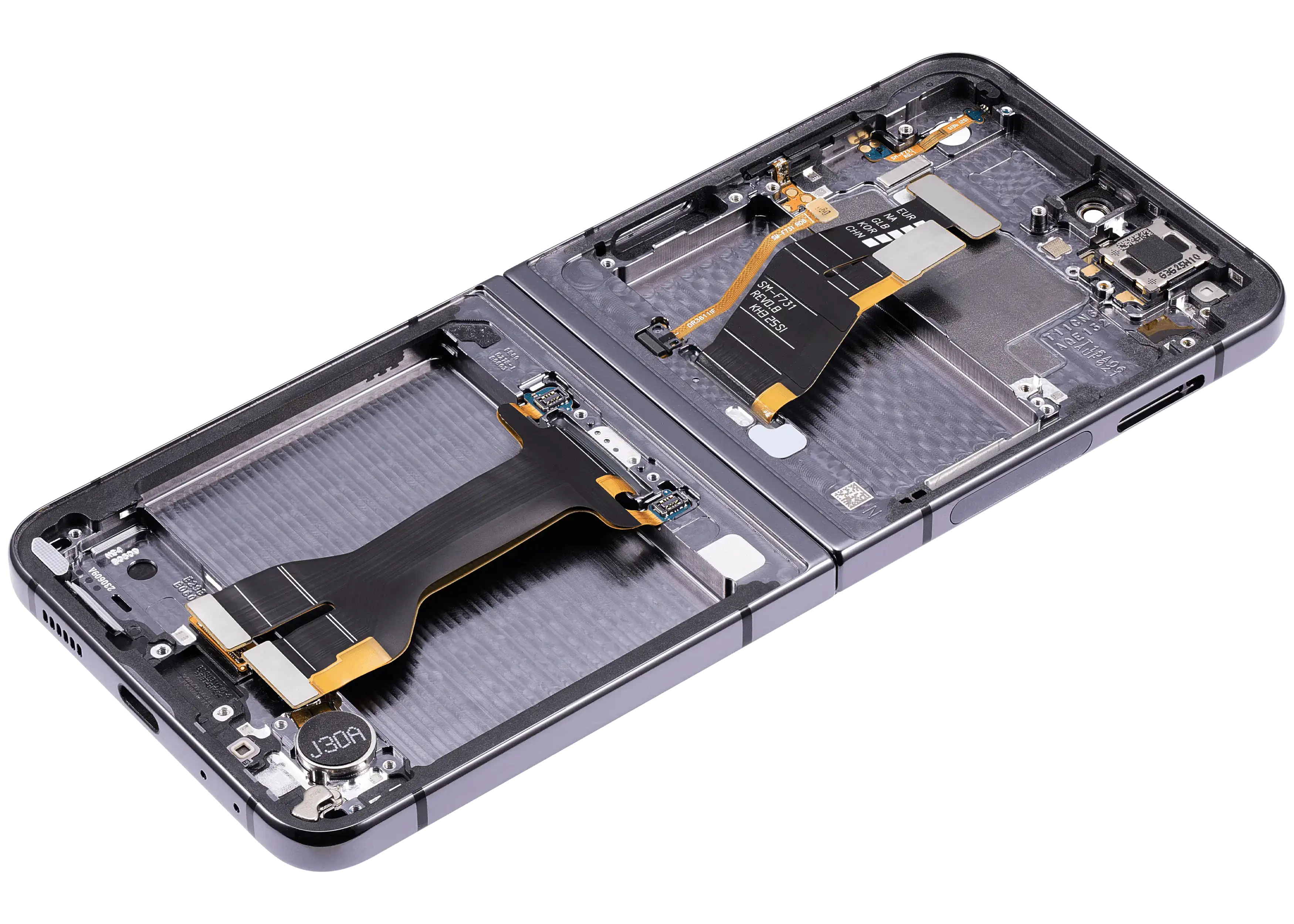Inner OLED-Display mit Rahmen Compatible für Samsung Galaxy Z Flip 5 5G (F731) (US & International) (Refurbished) (Phantom Black)