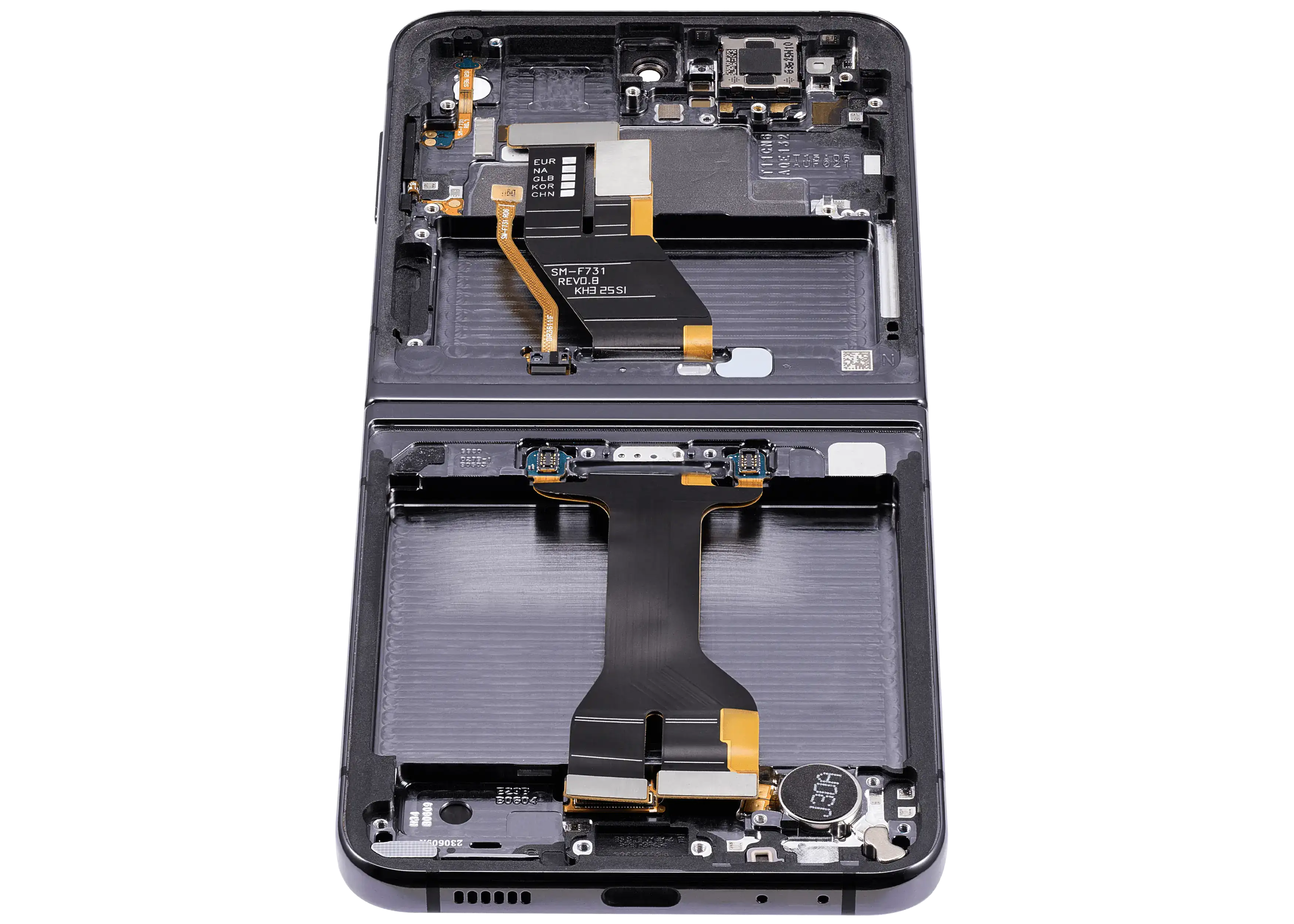 Inner OLED-Display mit Rahmen Compatible für Samsung Galaxy Z Flip 5 5G (F731) (US & International) (Refurbished) (Phantom Black)