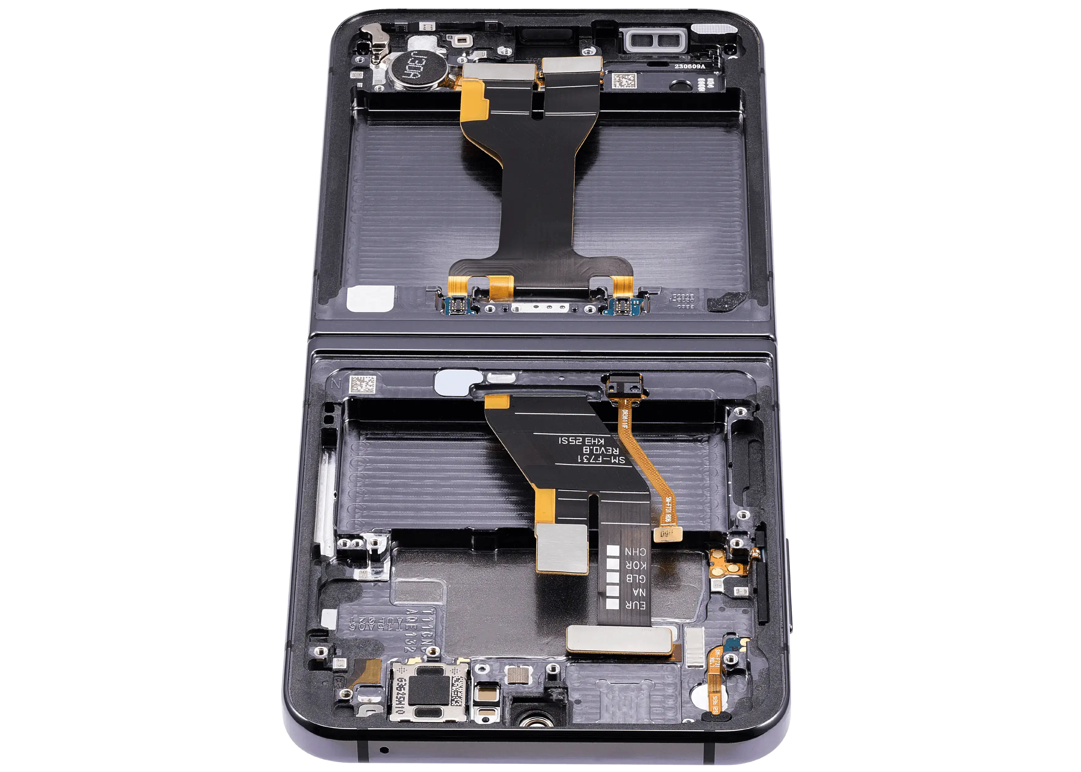 Inner OLED-Display mit Rahmen Compatible für Samsung Galaxy Z Flip 5 5G (F731) (US & International) (Refurbished) (Phantom Black)