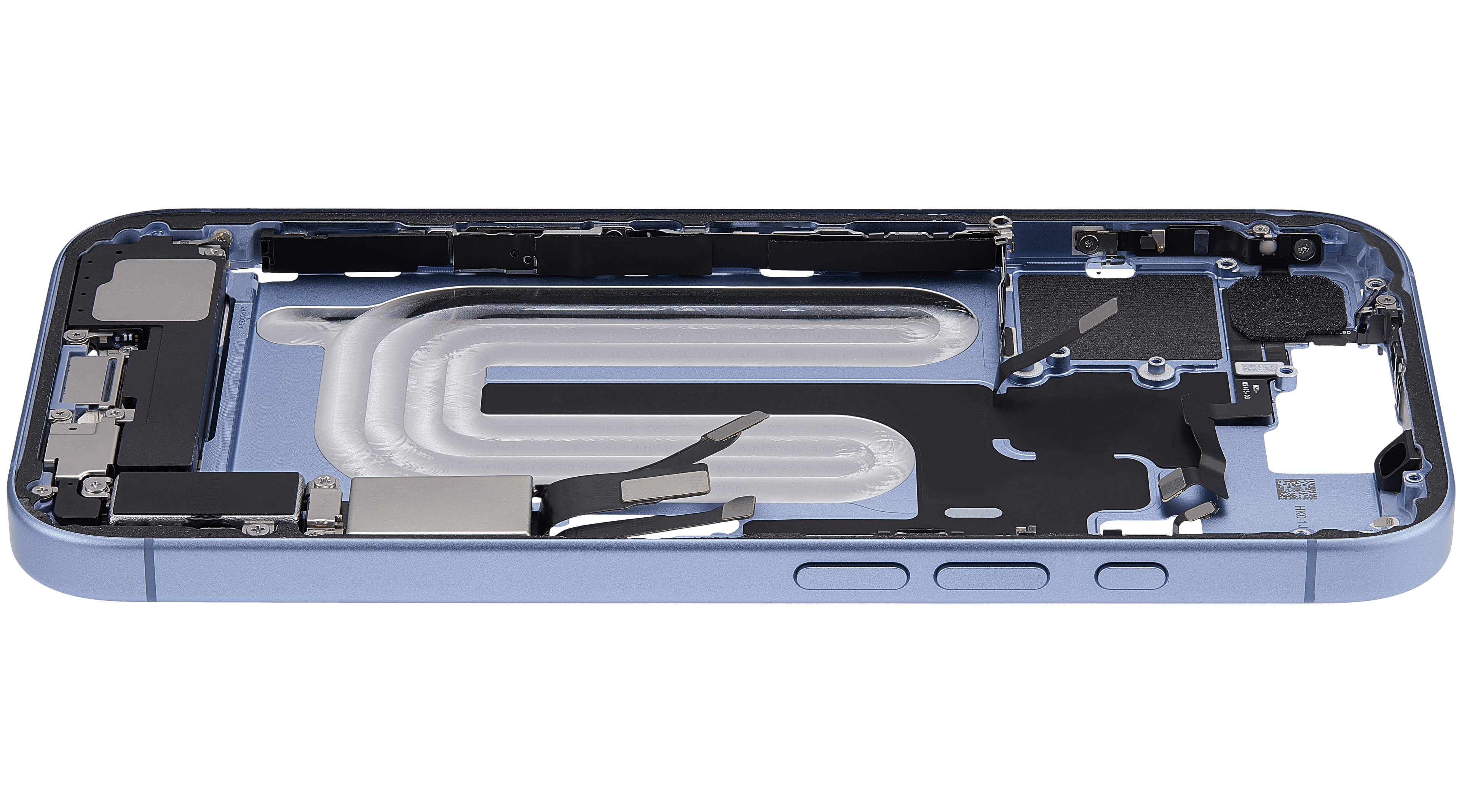 Original Apple-Ausbau A gebraucht – iPhone 17 US Version Rahmen Mist Blau