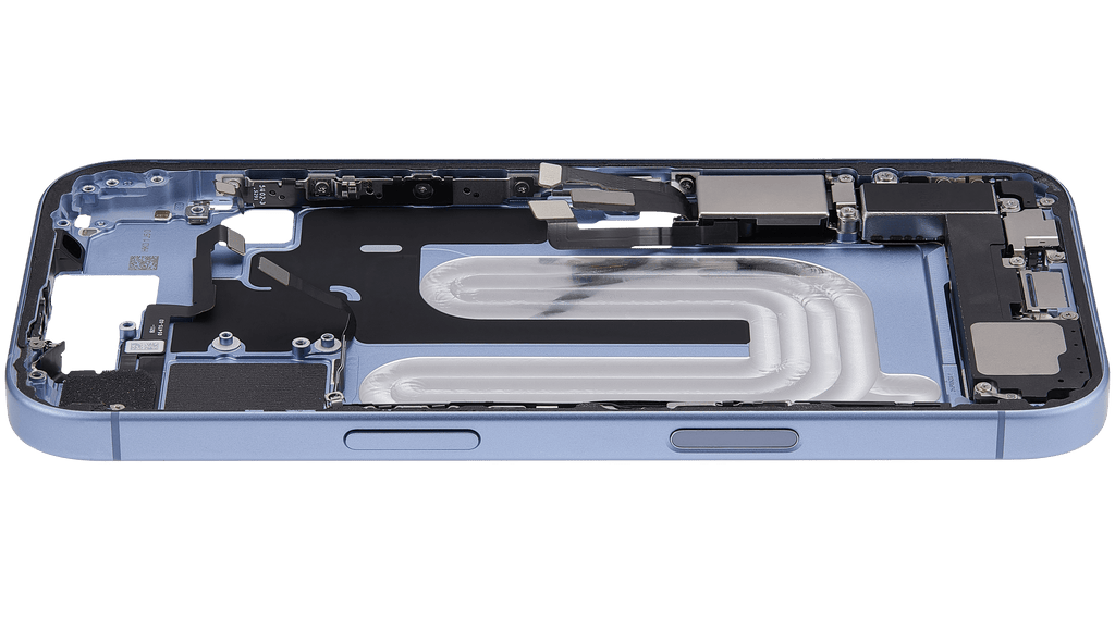 Original Apple-Ausbau A gebraucht – iPhone 17 US Version Rahmen Mist Blau