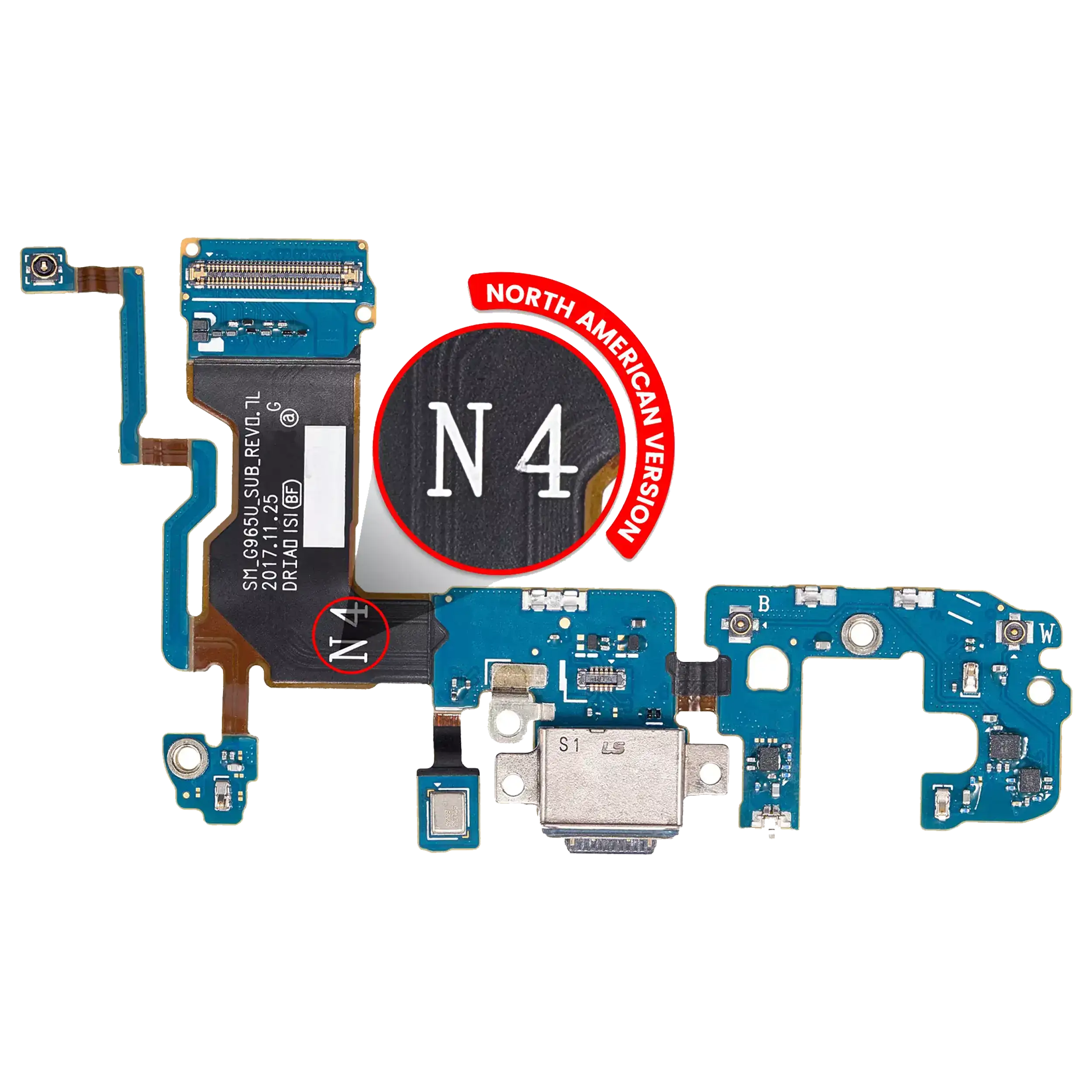 Ladebuchse mit Flexkabel für Samsung Galaxy S9 Plus (G965U) (US-Version) (Svc Pa