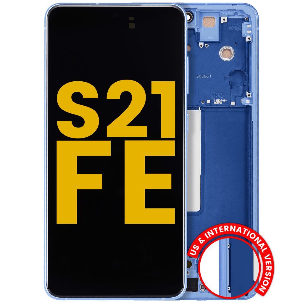 OLED Display with Frame for Samsung Galaxy S21 FE 5G (US & International) (Refurbished) (Blue)