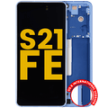 OLED-Display mit Rahmen Samsung Galaxy S21 FE 5G Generalüberholt Blau
