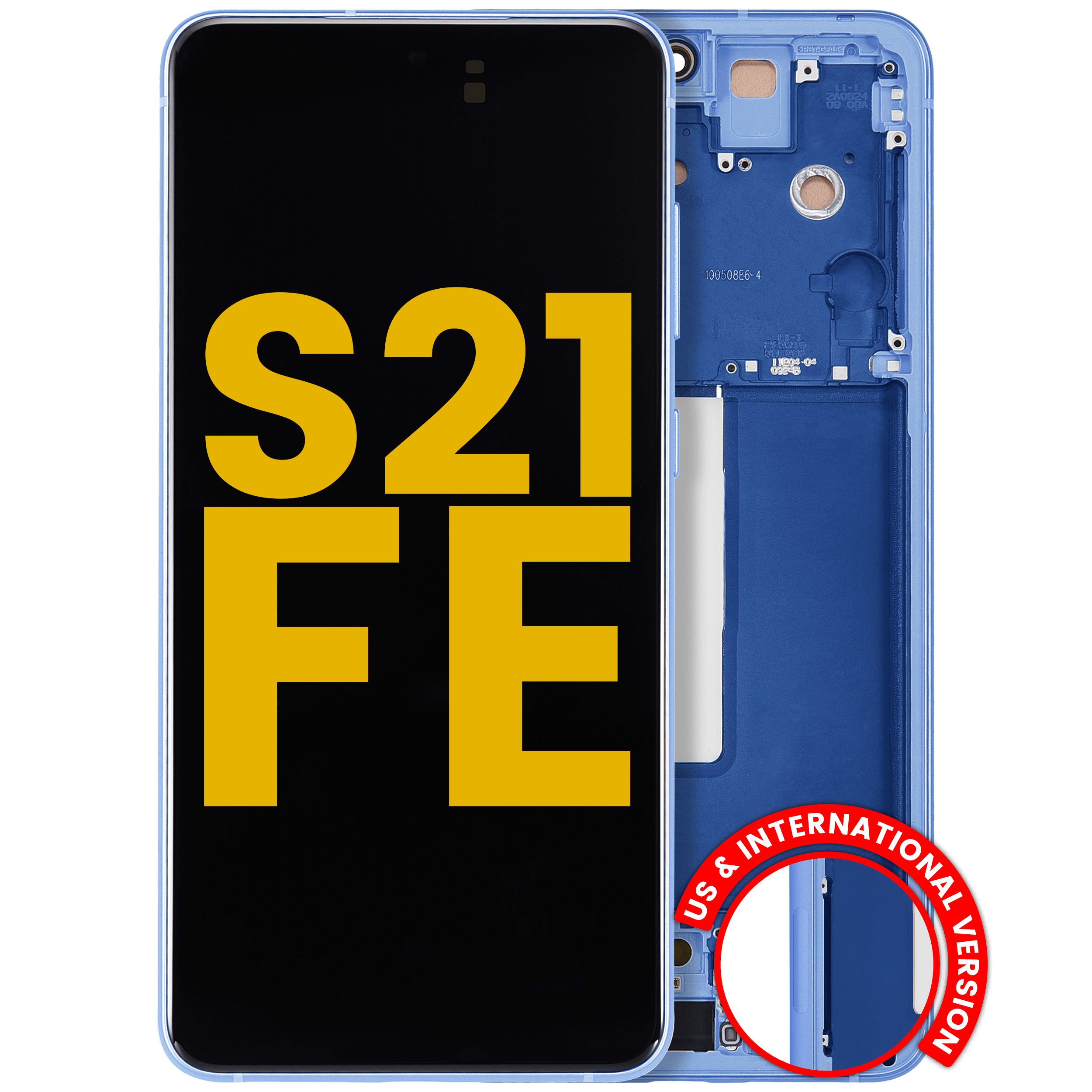 OLED-Display mit Rahmen Samsung Galaxy S21 FE 5G Generalüberholt Blau