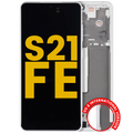 OLED-Display mit Rahmen für Samsung Galaxy S21 FE 5G (US & International) (Refurbished) (Weiß)