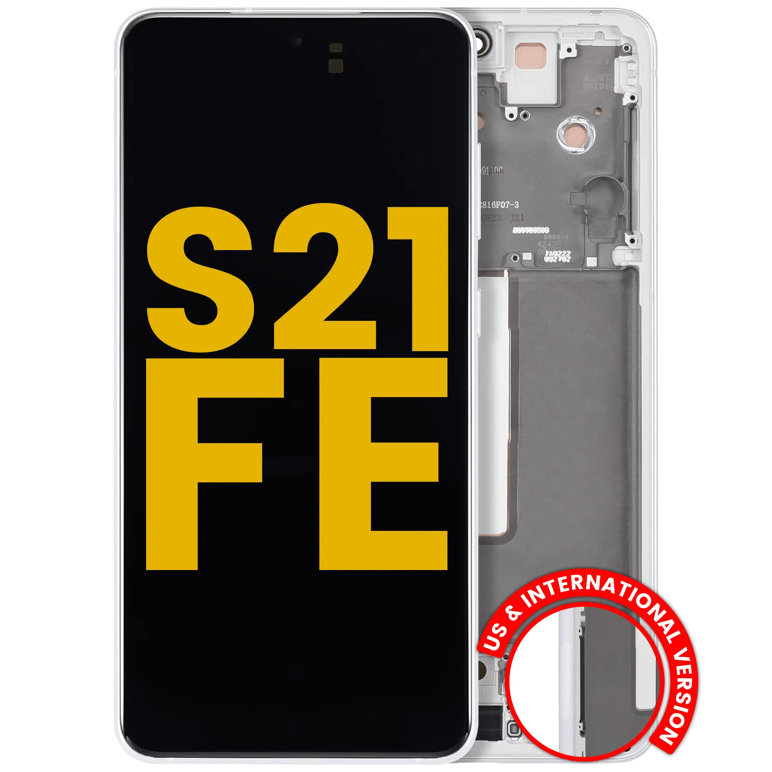 OLED-Display mit Rahmen für Samsung Galaxy S21 FE 5G (US & International) (Refurbished) (Weiß)