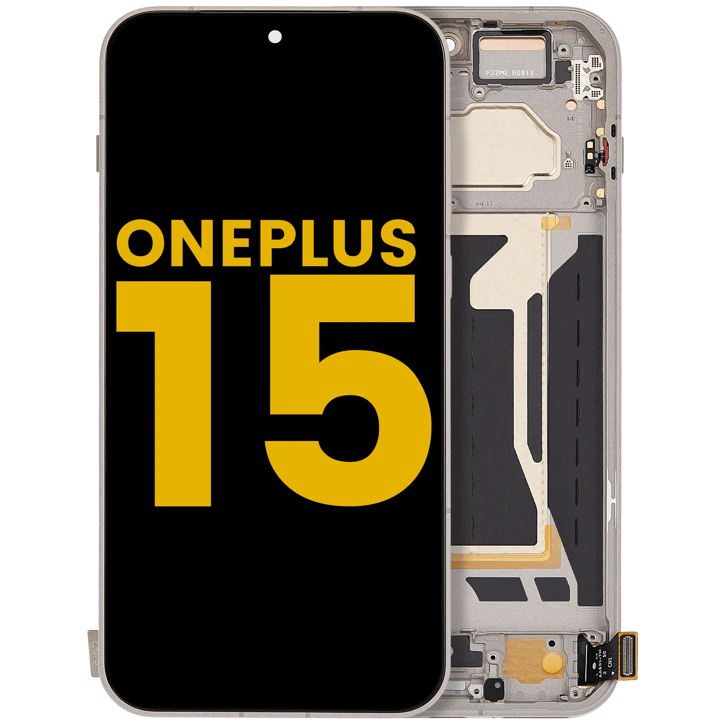OLED-Display mit Rahmen für OnePlus 15 (Refurbished) (Sand Storm)