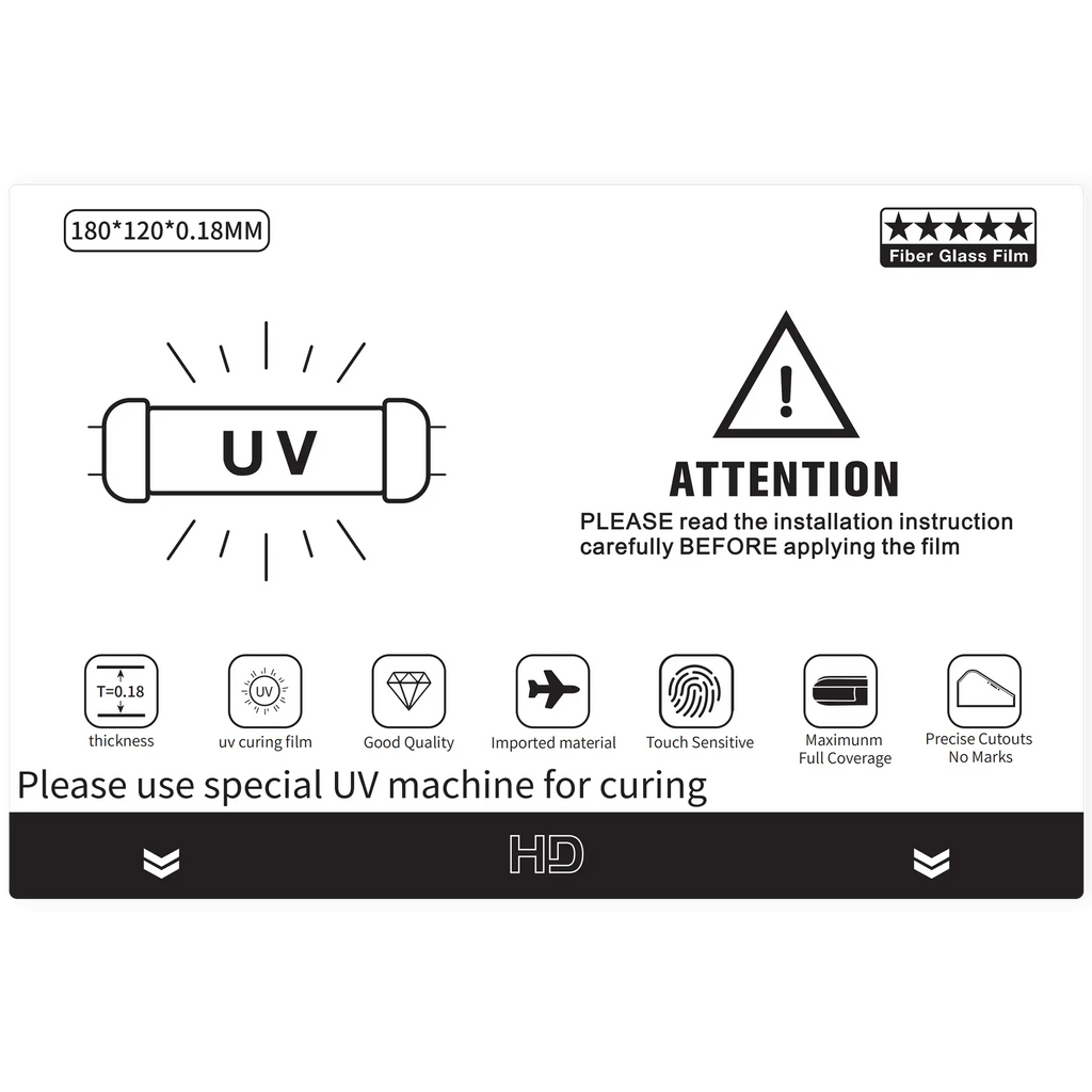 UV Protection Film 120×180 mm (UV Clear Pro) (10-pack)
