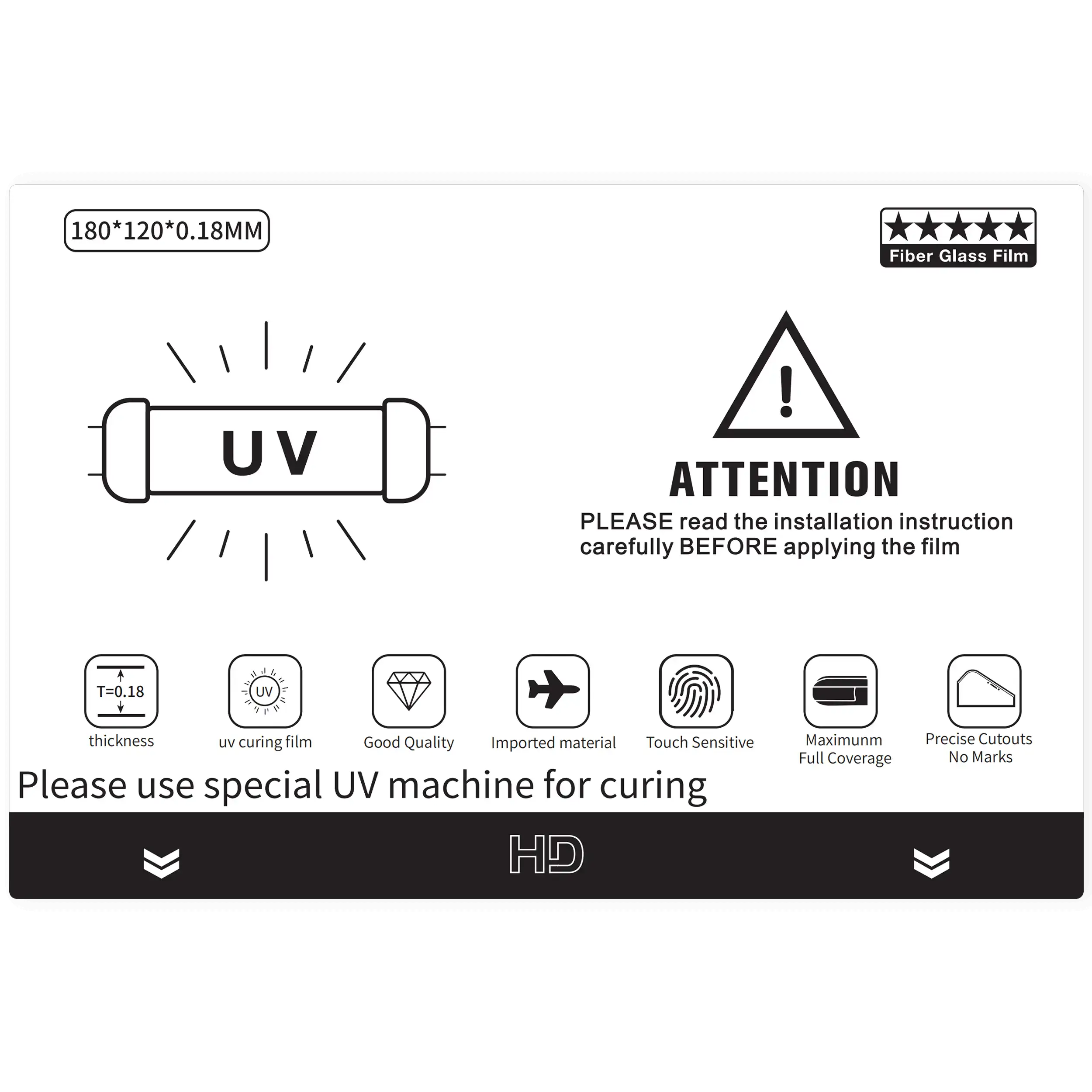 UV Protection Film 120×180 mm (UV Clear Pro) (10-pack)