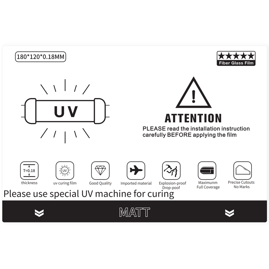 UV Matt Pro Schutzfolie 120×180 mm (10er-Pack)