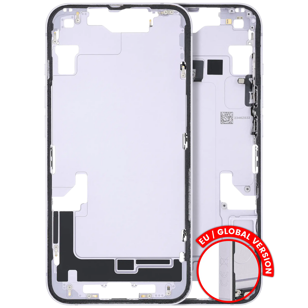 Midframe/Frame with Small Parts for iPhone 14 (EU/Global Version) (Used OEM, Quality C) (Purple)