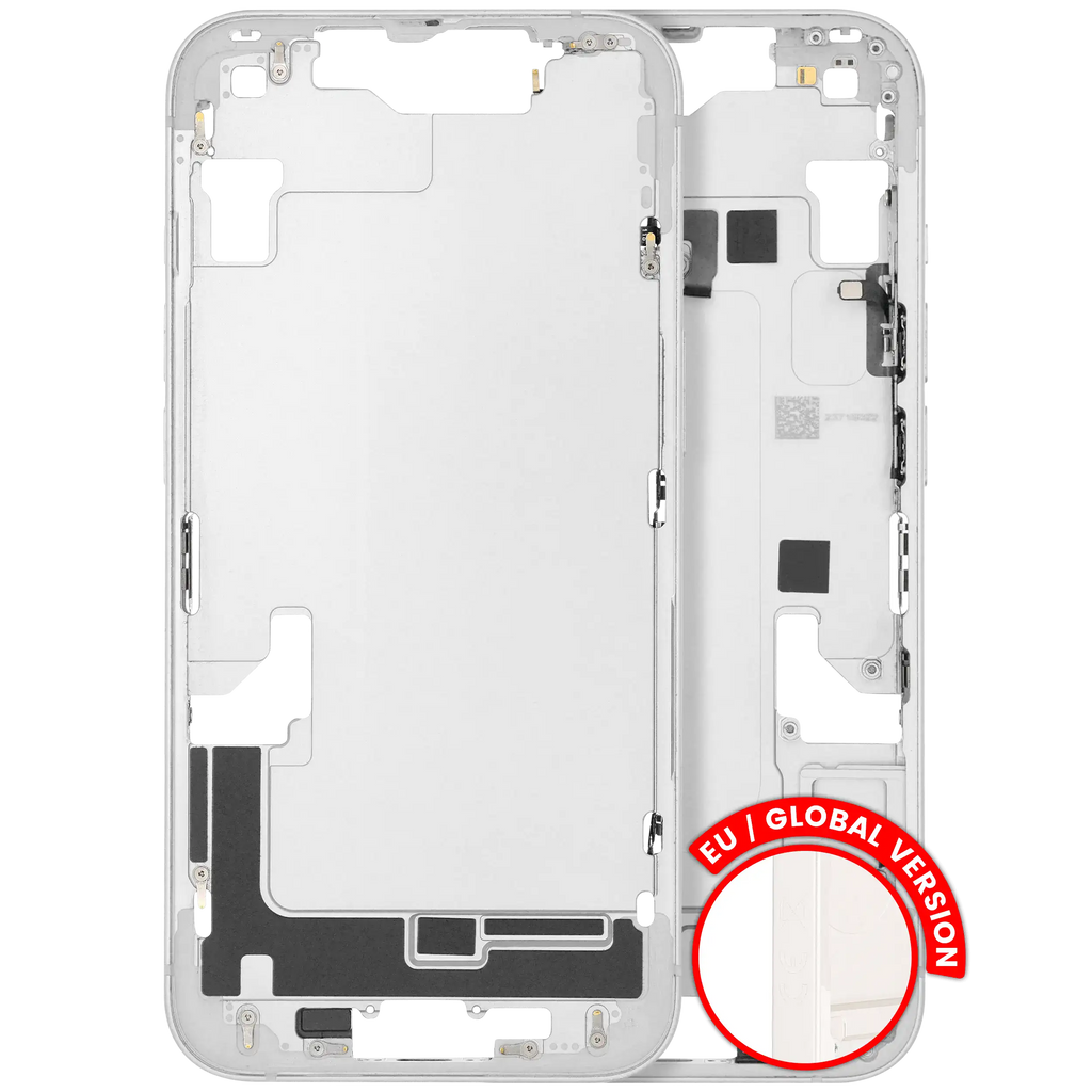 Midframe/Frame with small parts for iPhone 14, EU/Global Version, used OEM removal, Quality B, Starlight