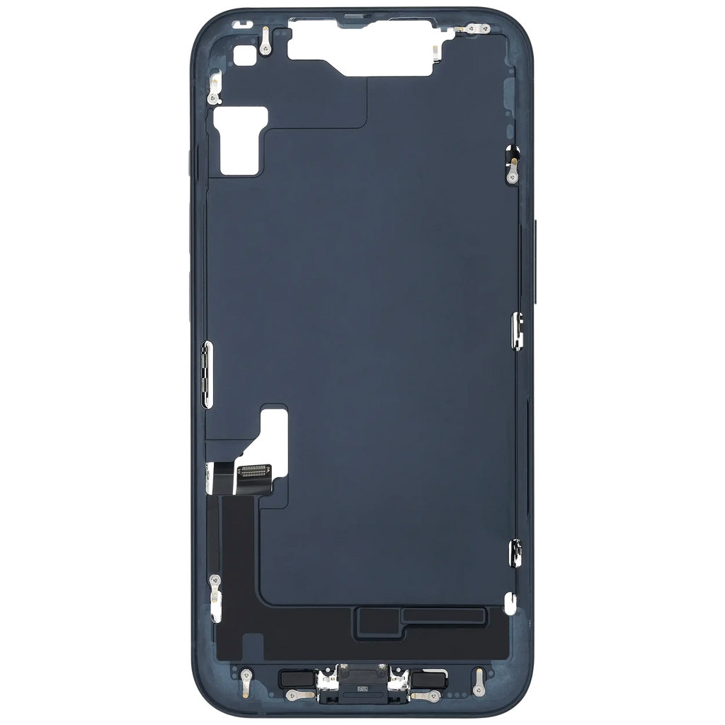 Midframe/Rahmen m. Ladeb. Flex & Kleinteile f. iPhone 14 Midnight OEM Pull C