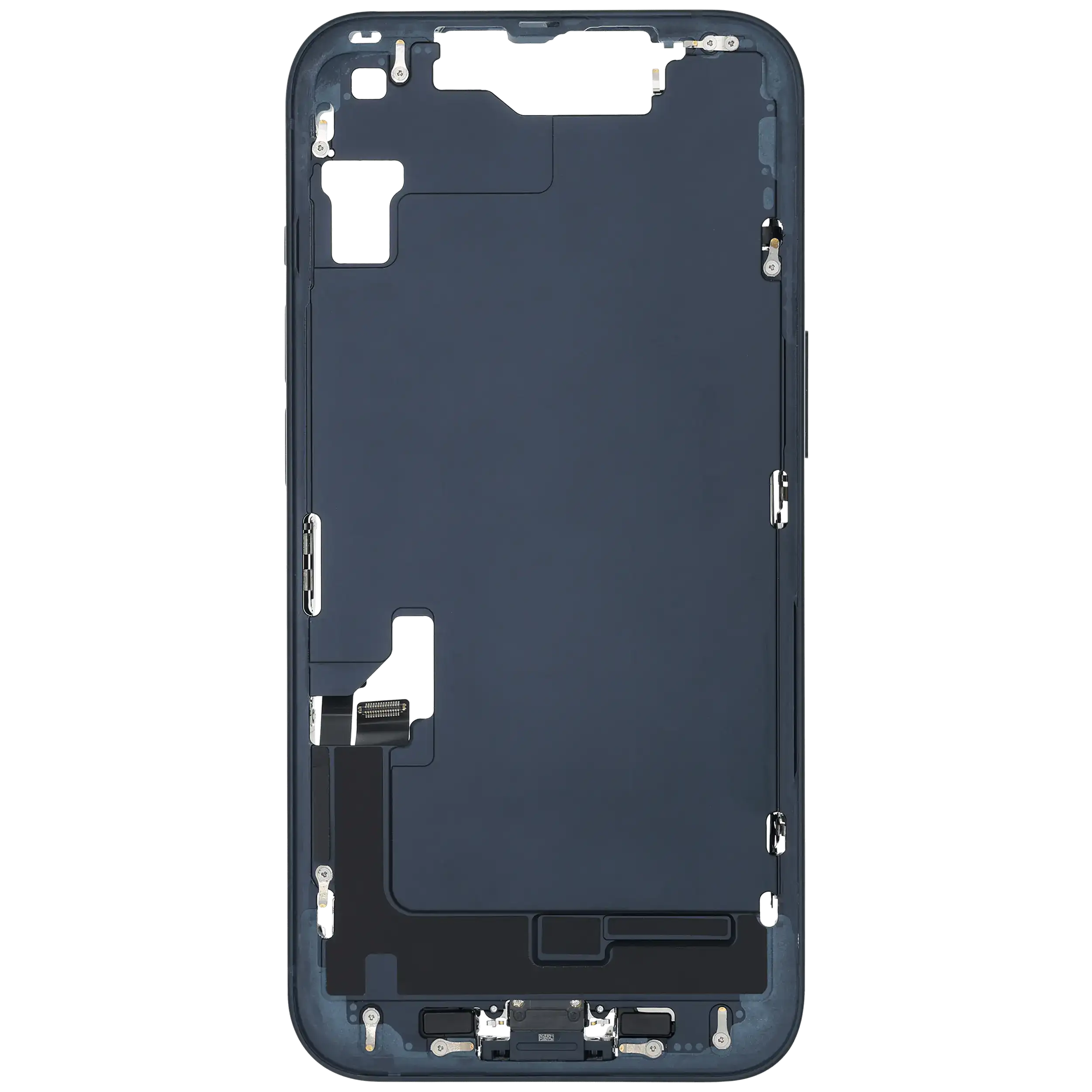 Midframe/Rahmen m. Ladeb. Flex & Kleinteile f. iPhone 14 Midnight OEM Pull C