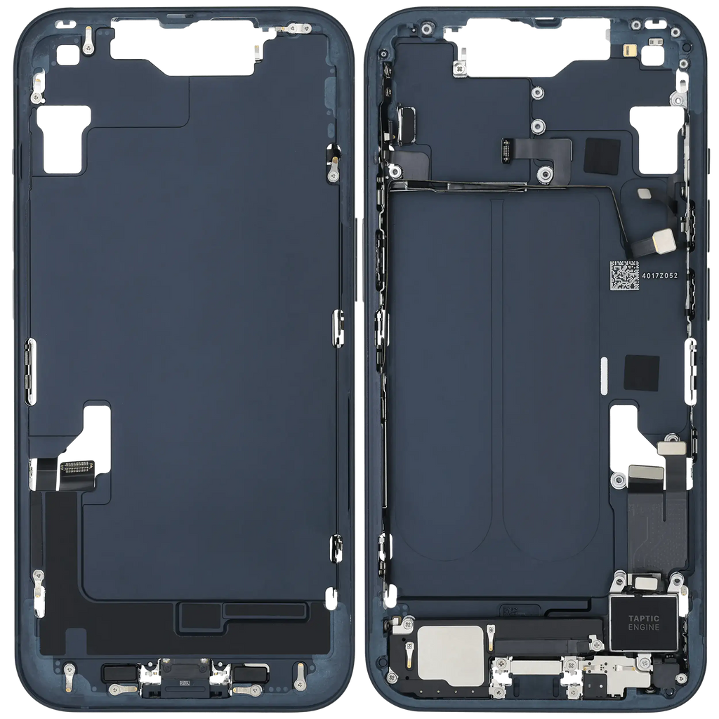Midframe/Rahmen m. Ladeb. Flex & Kleinteile f. iPhone 14 Midnight OEM Pull C