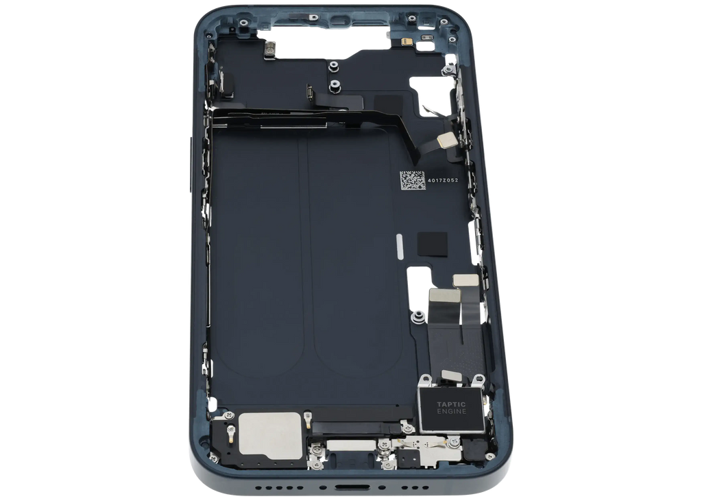 Midframe/Rahmen m. Ladeb. Flex & Kleinteile f. iPhone 14 Midnight OEM Pull C