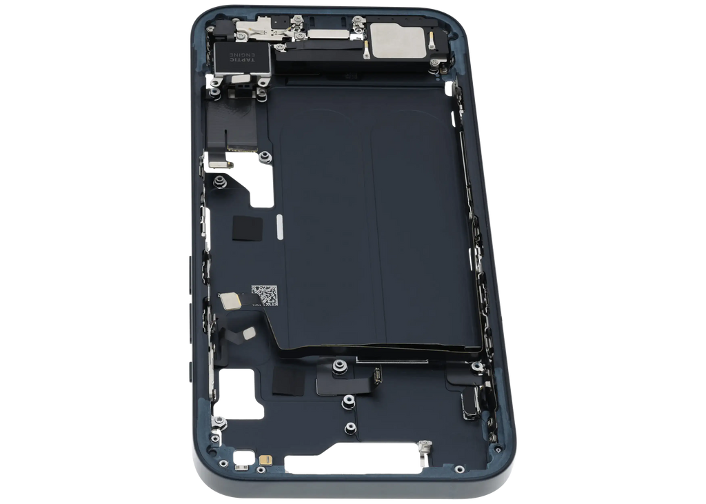 Midframe/Rahmen m. Ladeb. Flex & Kleinteile f. iPhone 14 Midnight OEM Pull C