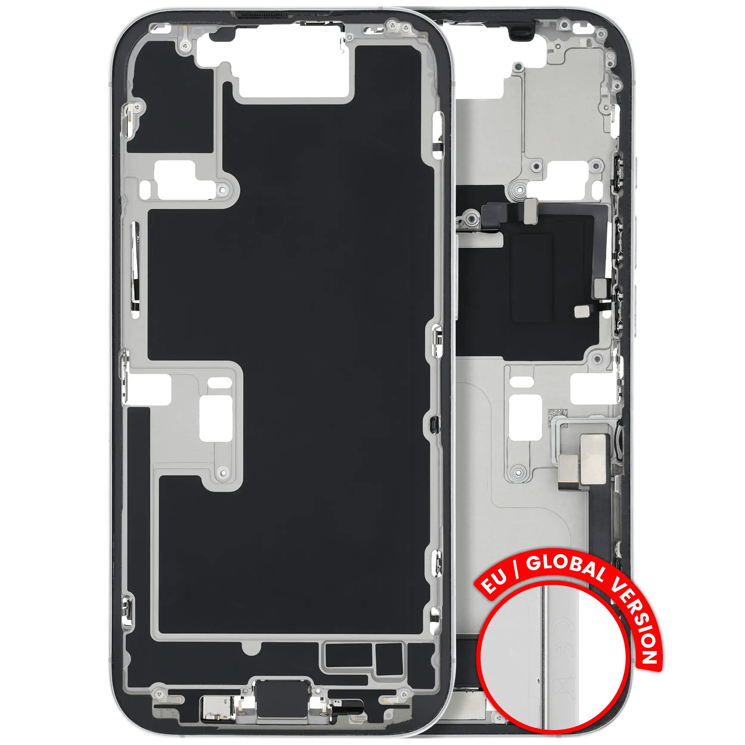 Midframe/Rahmen m. Ladebuchse & Kleinteile f. iPhone 16 Pro Weiß Titan OEM B