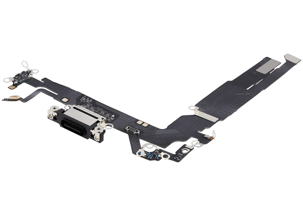 Ladebuchse-Flexkabel für iPhone 17 (Aftermarket Plus) (Schwarz)