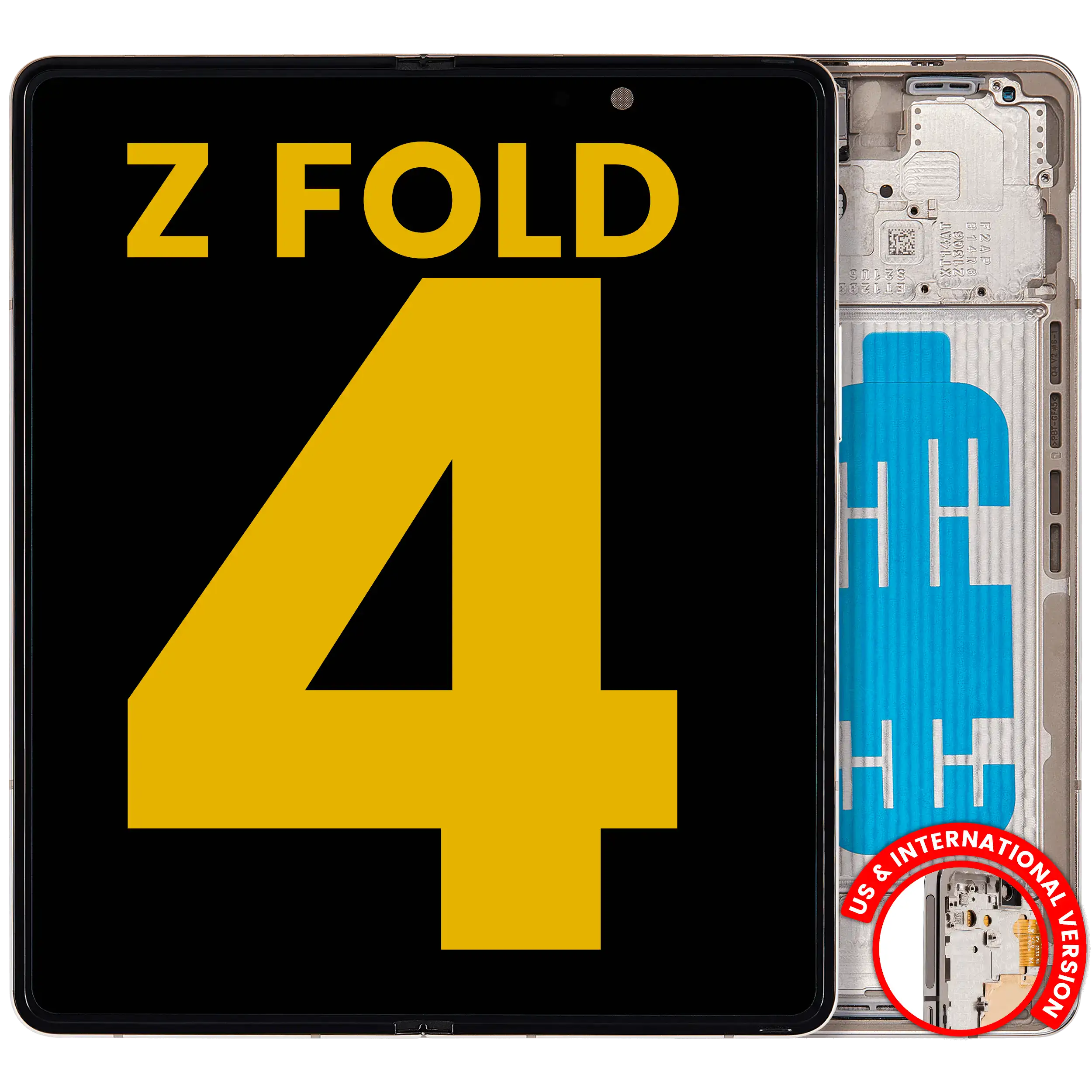 Innen-OLED-Display mit Rahmen Samsung Galaxy Z Fold 4 Beige Refurbished