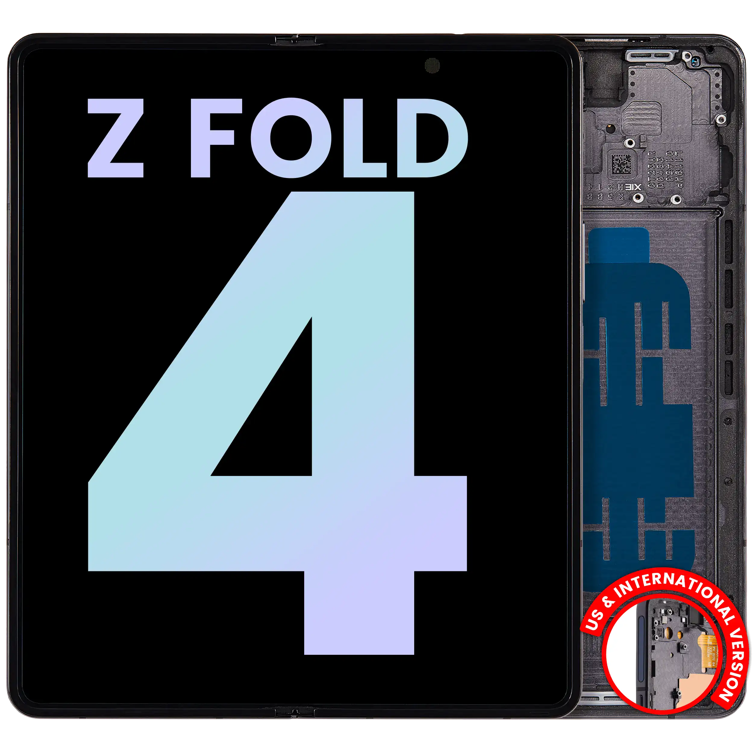 Internal OLED display with frame for Samsung Galaxy Z Fold 4 5G (US & International) (Service Pack) (Phantom Black)