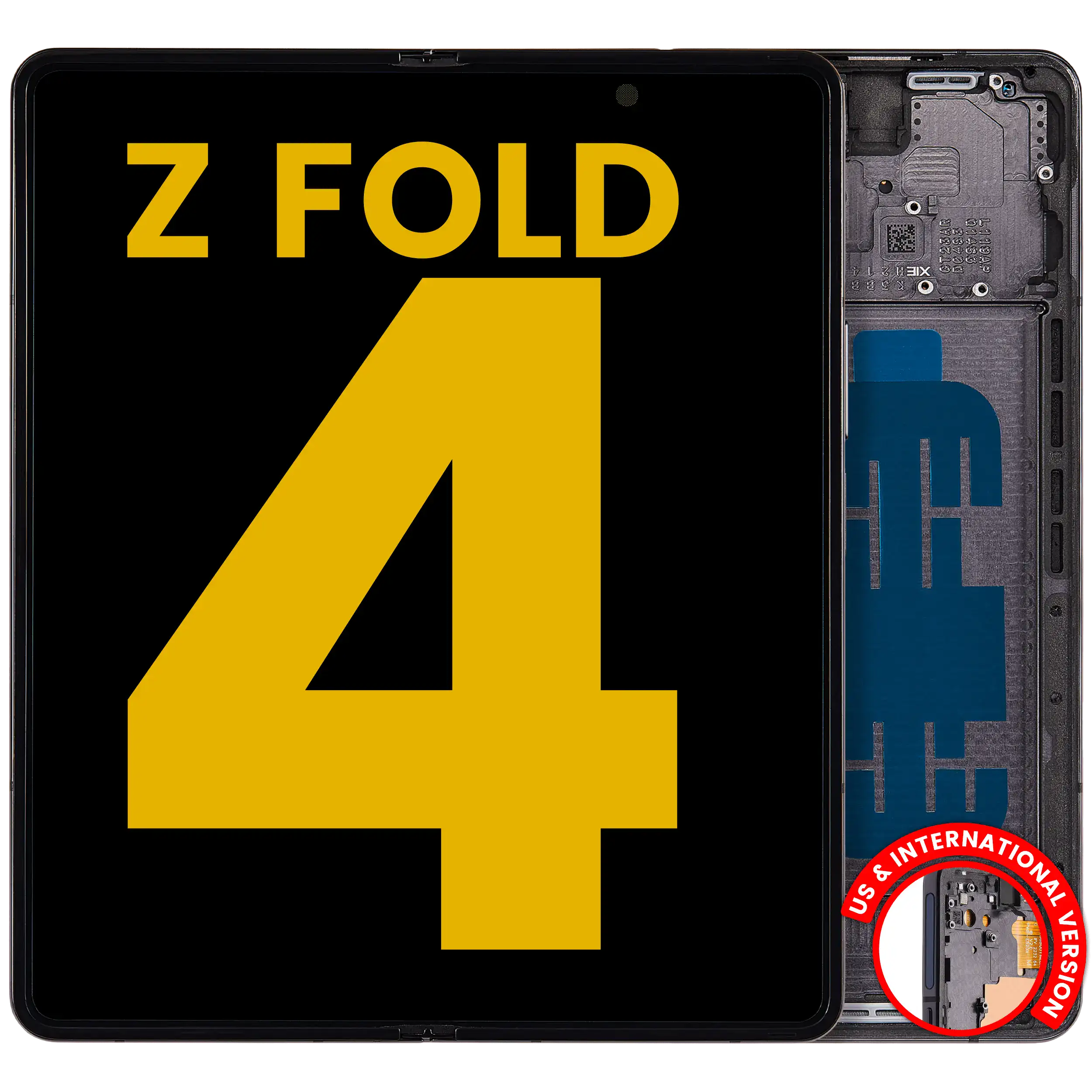 Innen OLED-Display mit Rahmen Samsung Z Fold4 Schwarz Refurbished