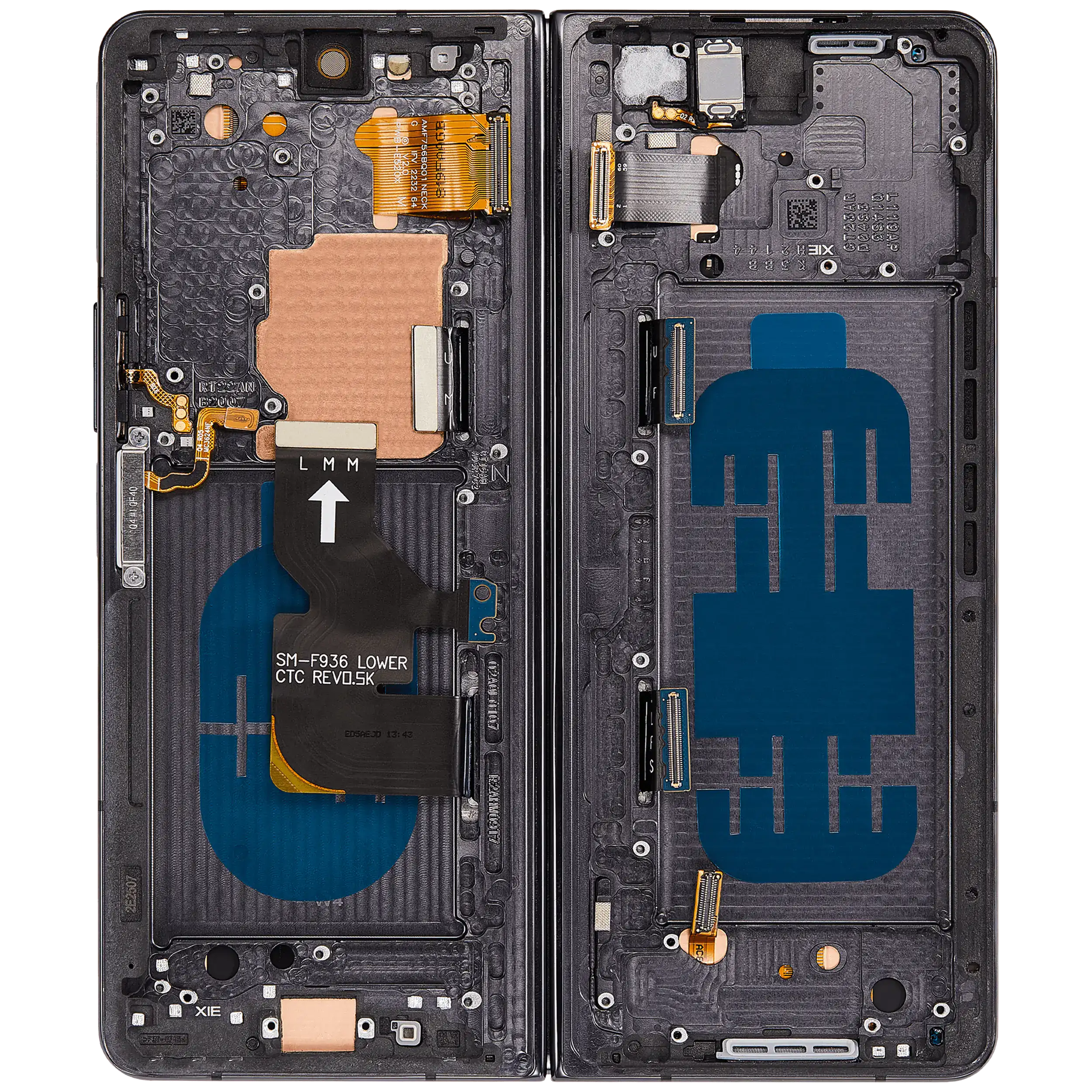 Innen OLED-Display mit Rahmen Samsung Z Fold4 Schwarz Refurbished