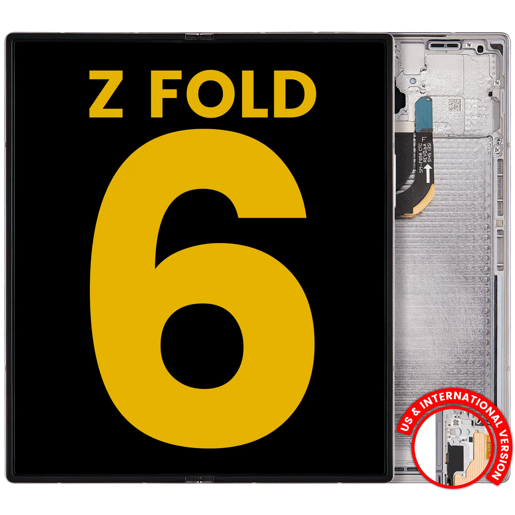 OLED-Innendisplay mit Rahmen f. Samsung Galaxy Z Fold 6 Refurbished Silber