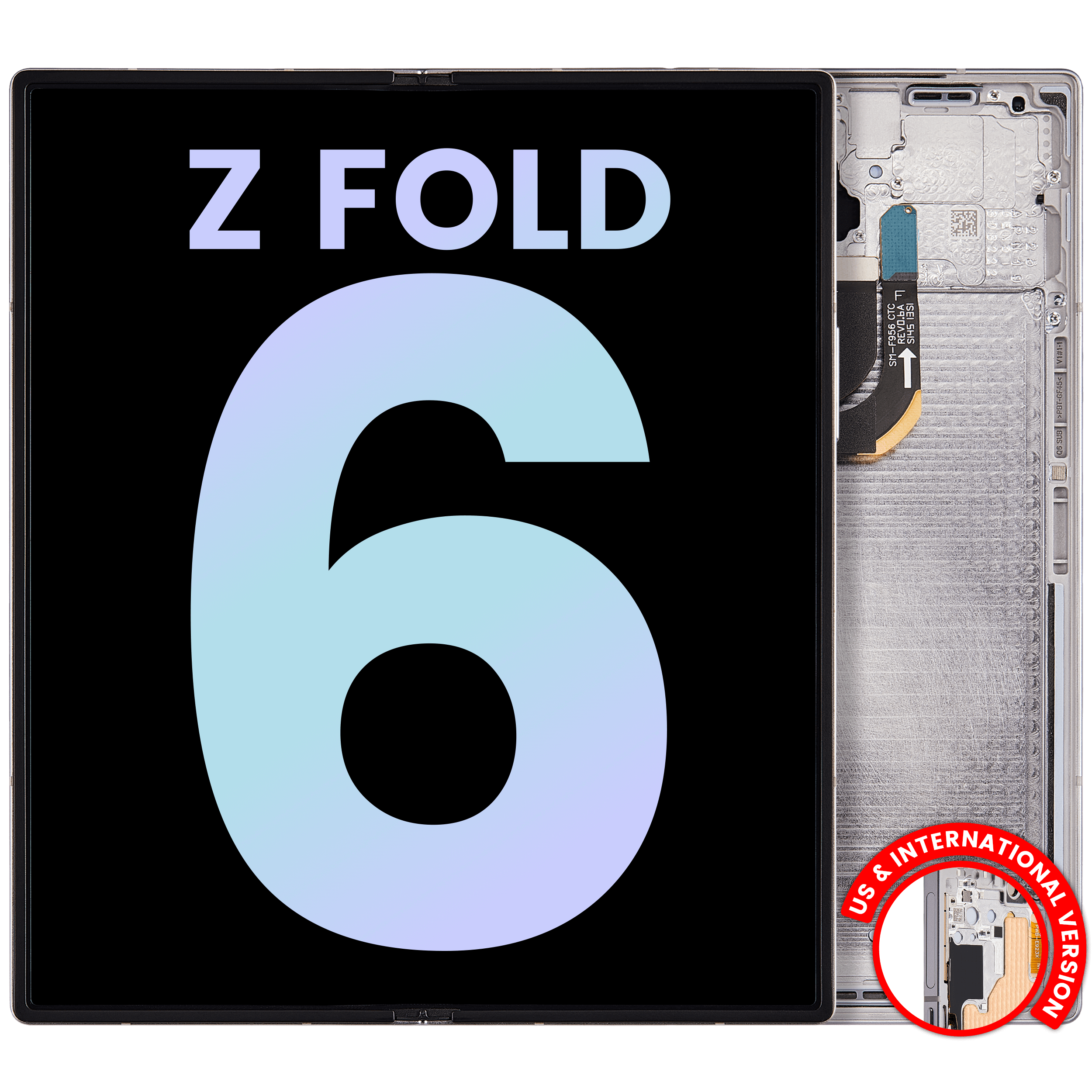 Internal OLED Module with Frame for Samsung Galaxy Z Fold 6 5G (US & International) (Service Pack) (Silver Shadow)