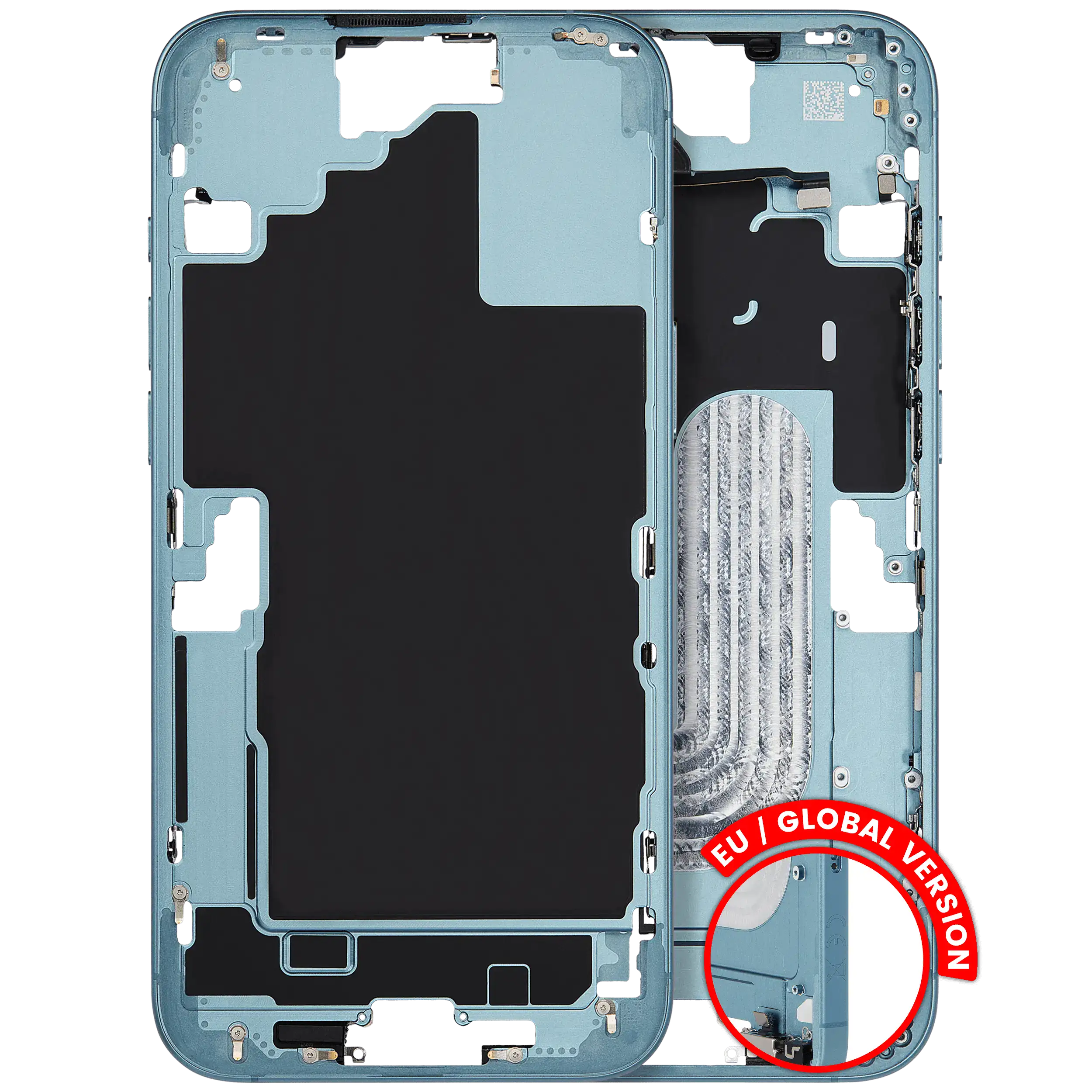 Midframe/Rahmen mit Kleinteilen für iPhone 16 Plus, Teal, OEM-Ausbau B