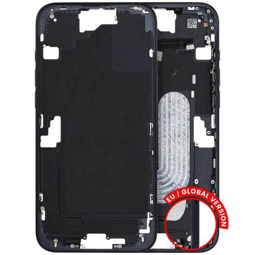 Apple iPhone 16 Plus Midframe/Rahmen mit Kleinteilen Schwarz (Gebraucht B)