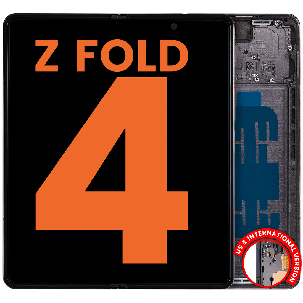 Innere OLED-Display mit Rahmen für Samsung Galaxy Z Fold 4 Phantom Black (Blemis