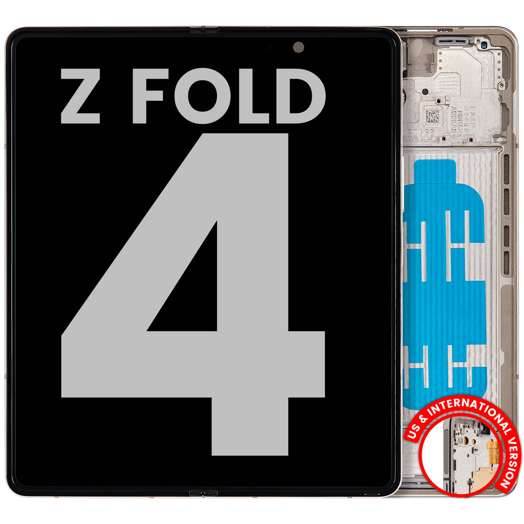 Innere OLED-Display mit Rahmen für Samsung Galaxy Z Fold 4 (Beige, OEM Pull B/C)