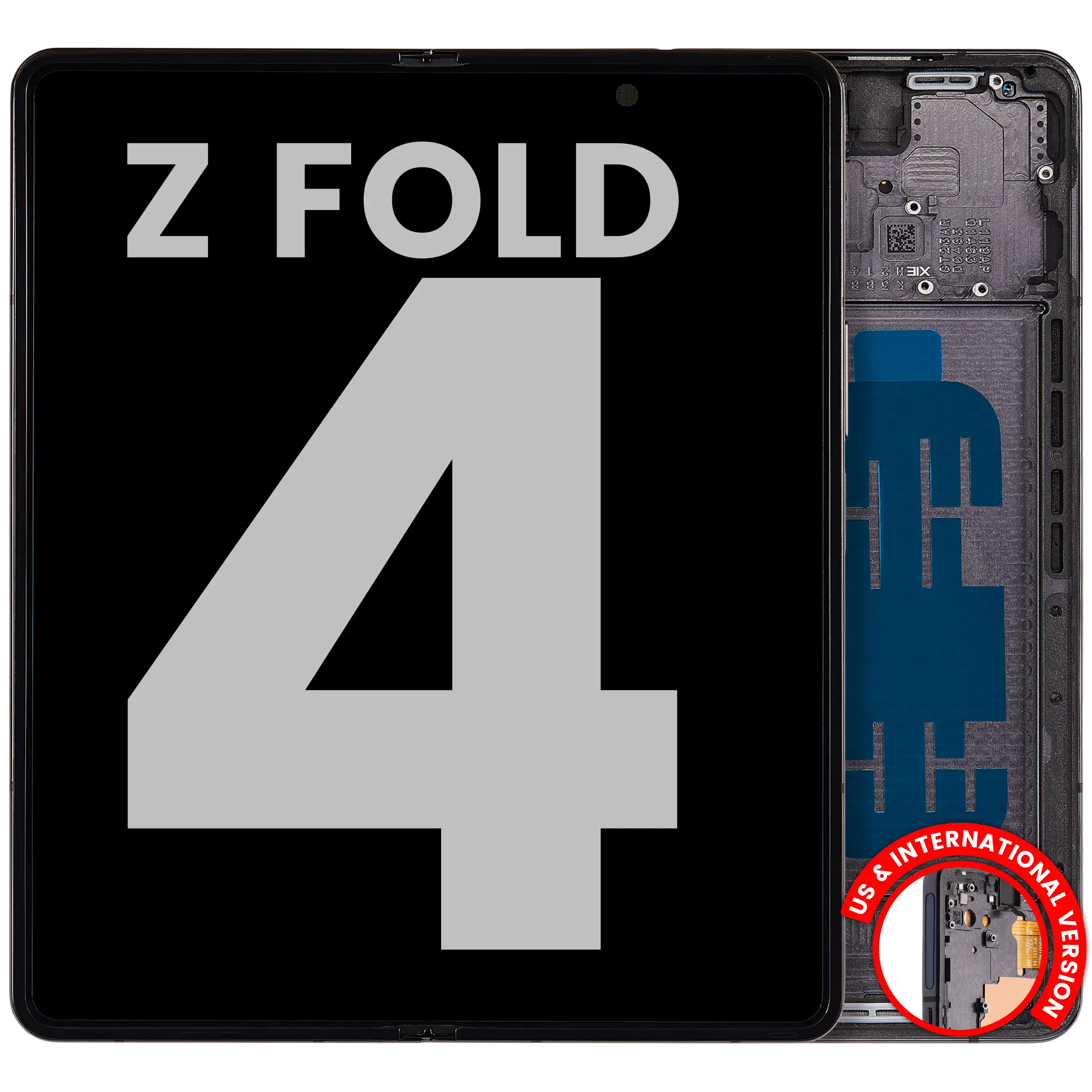 Samsung Galaxy Z Fold4 Inneres OLED mit Rahmen gebraucht OEM B/C Phantom Black