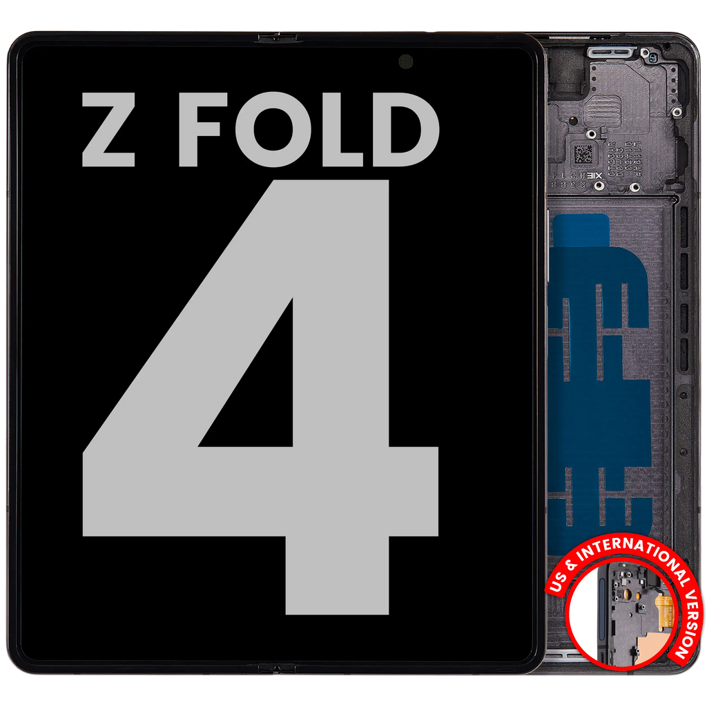 Internal OLED Module with Frame for Samsung Galaxy Z Fold 4 5G (US & International) (Used OEM Pull, Quality B/C) (Phantom Black)