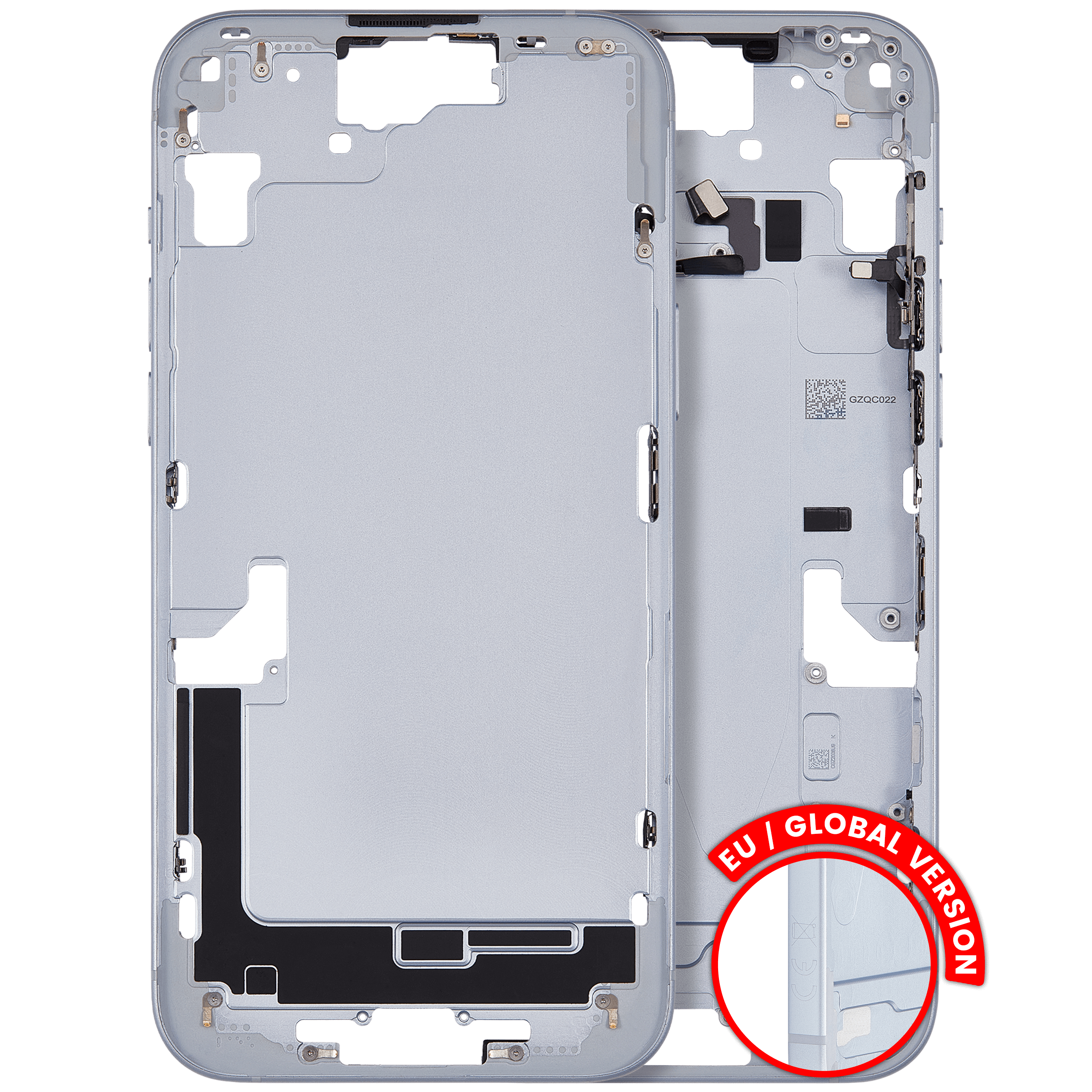 Midframe/Frame with Small Parts for iPhone 15 Plus (EU/Global Version) (Used OEM Pull, B Quality) (Blue)