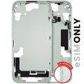 Mid-frame with small parts for iPhone 15 (US version) (used OEM pull-out, quality B) (Green)