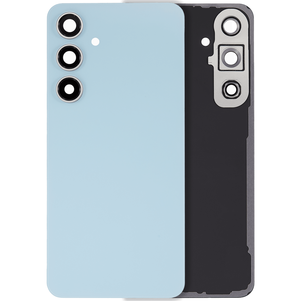Backcover Glass mit Camera Lens für Samsung Galaxy S24 FE (ohne Logo) (Aftermarket Plus) (Blau)