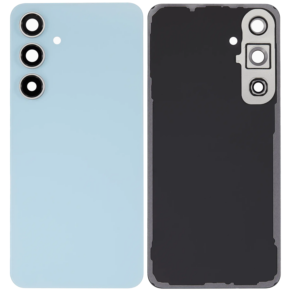 Backcover Glass mit Camera Lens für Samsung Galaxy S24 FE (ohne Logo) (Aftermarket Plus) (Blau)