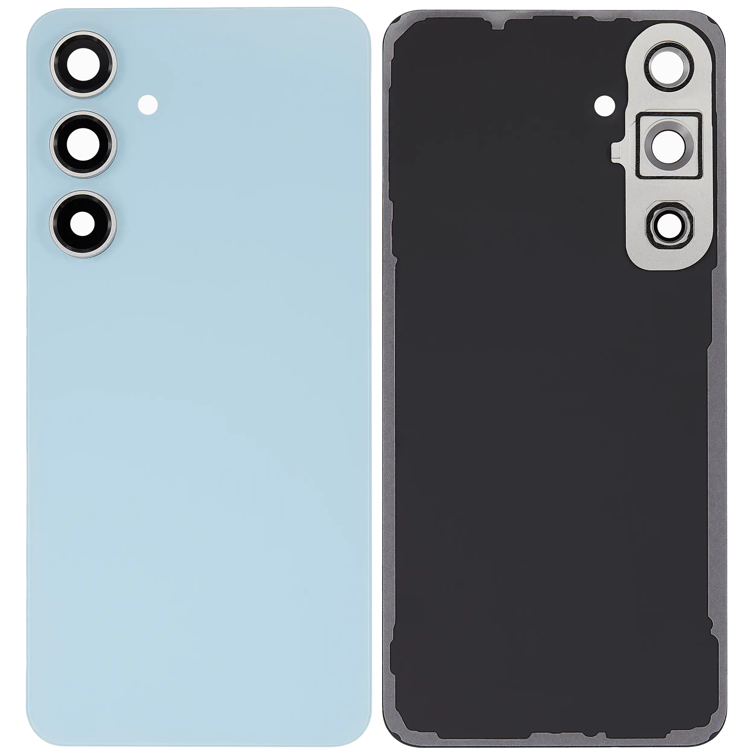 Backcover Glass mit Camera Lens für Samsung Galaxy S24 FE (ohne Logo) (Aftermarket Plus) (Blau)