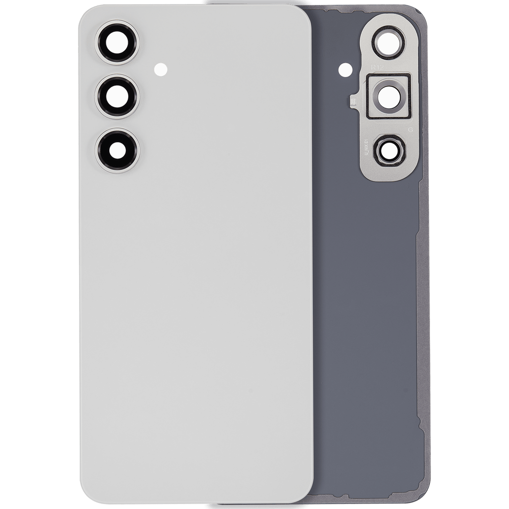 Backcover Glass mit Camera Lens für Samsung Galaxy S24 FE (ohne Logo) (Aftermarket Plus) (Grau)