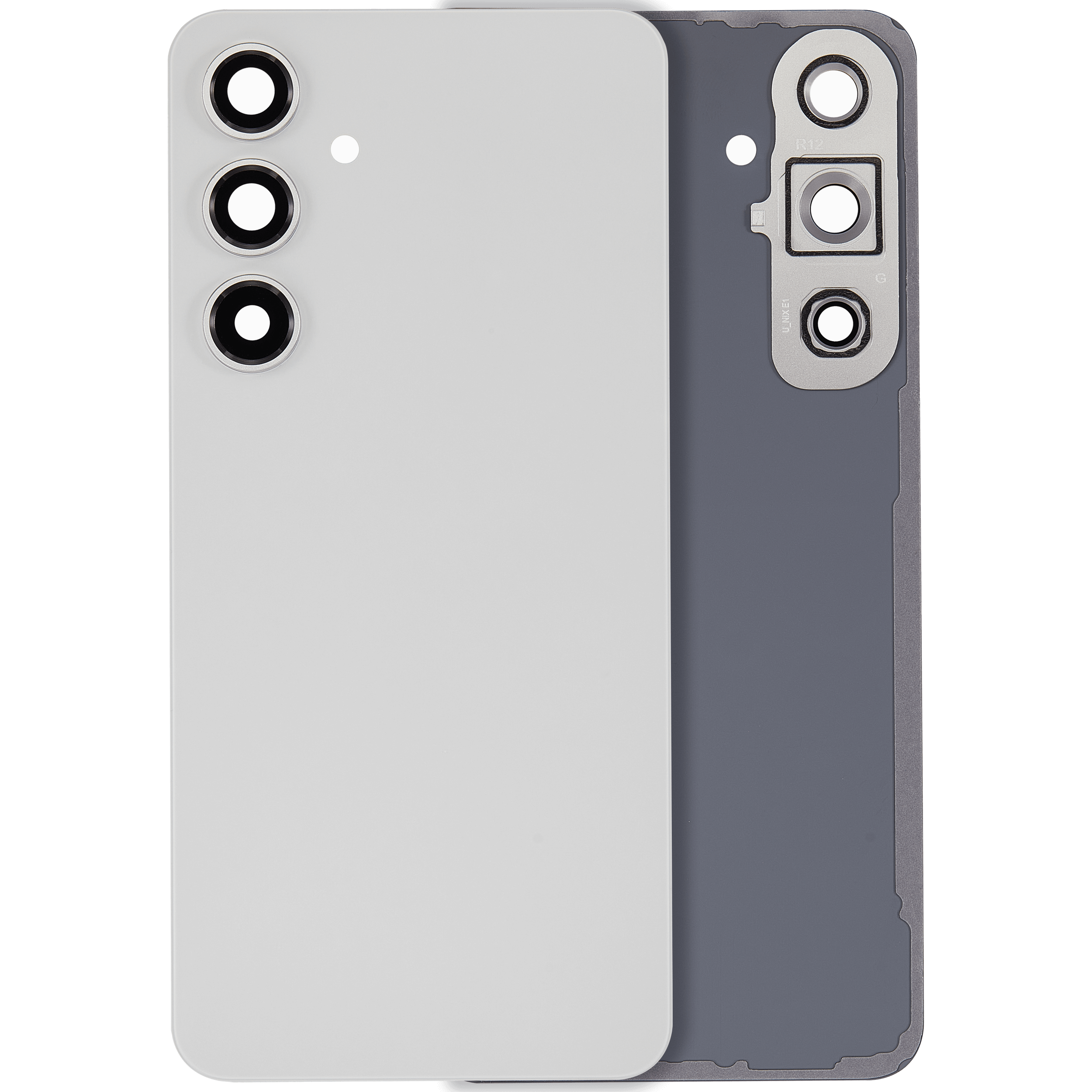 Backcover Glass mit Camera Lens für Samsung Galaxy S24 FE (ohne Logo) (Aftermarket Plus) (Grau)