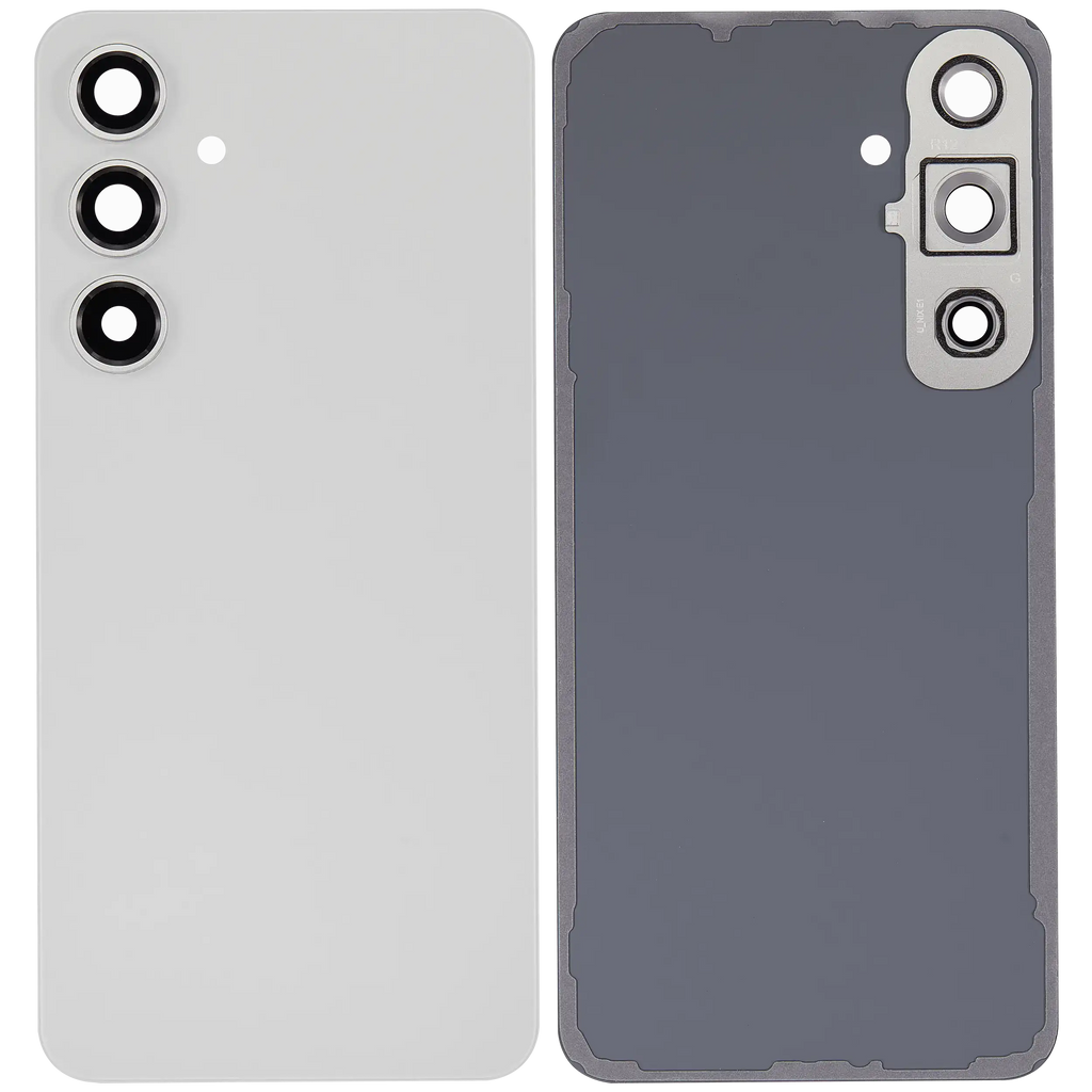 Backcover Glass mit Camera Lens für Samsung Galaxy S24 FE (ohne Logo) (Aftermarket Plus) (Grau)