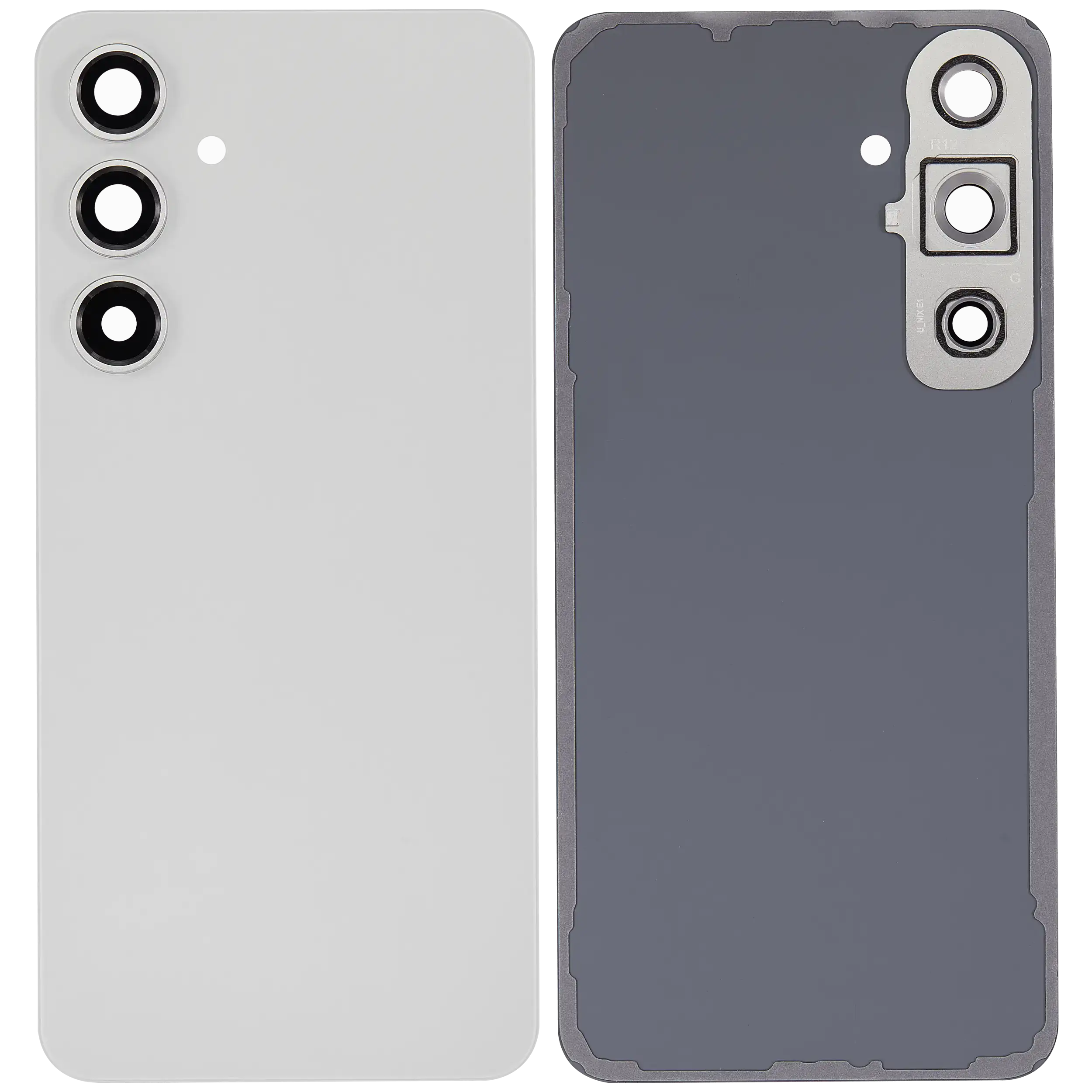 Backcover Glass mit Camera Lens für Samsung Galaxy S24 FE (ohne Logo) (Aftermarket Plus) (Grau)